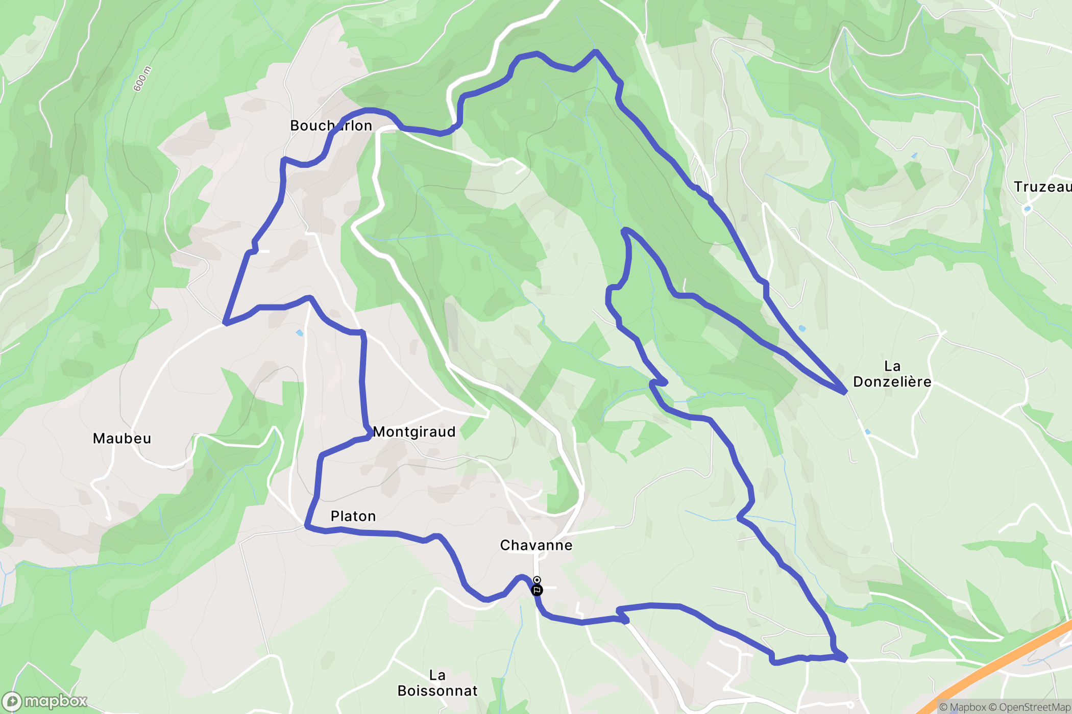 Saint-Chamond : carte du parcours de randonnée - France