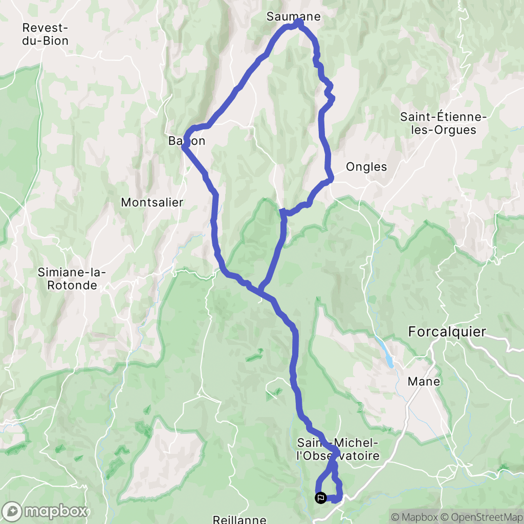 Saint-Michel-l'Observatoire : carte du parcours de randonnée - France
