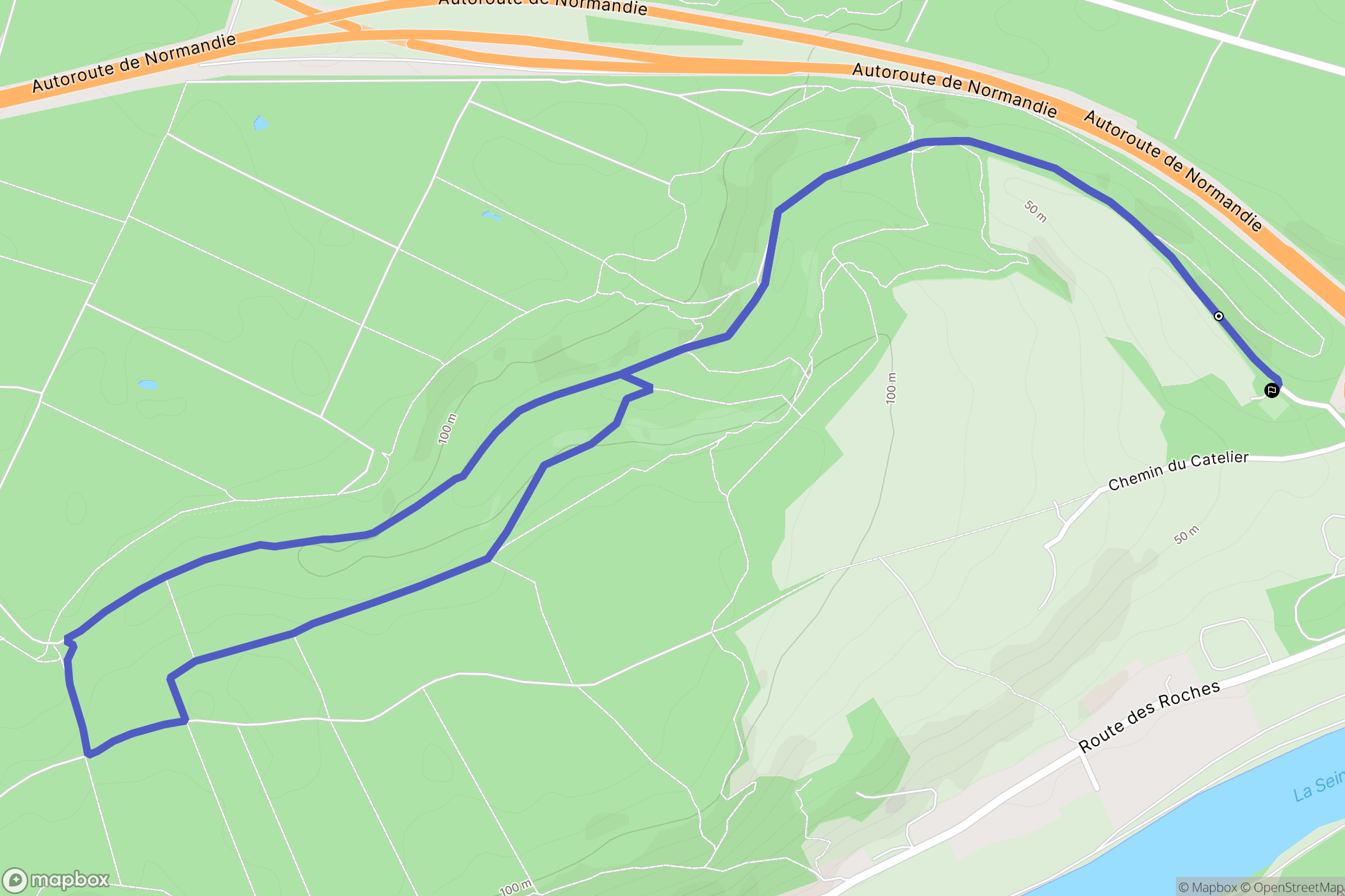 Oissel : carte du parcours de randonnée - France