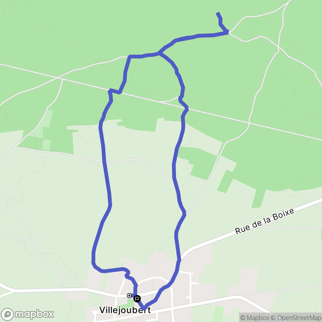 Villejoubert : carte du parcours de randonnée - France