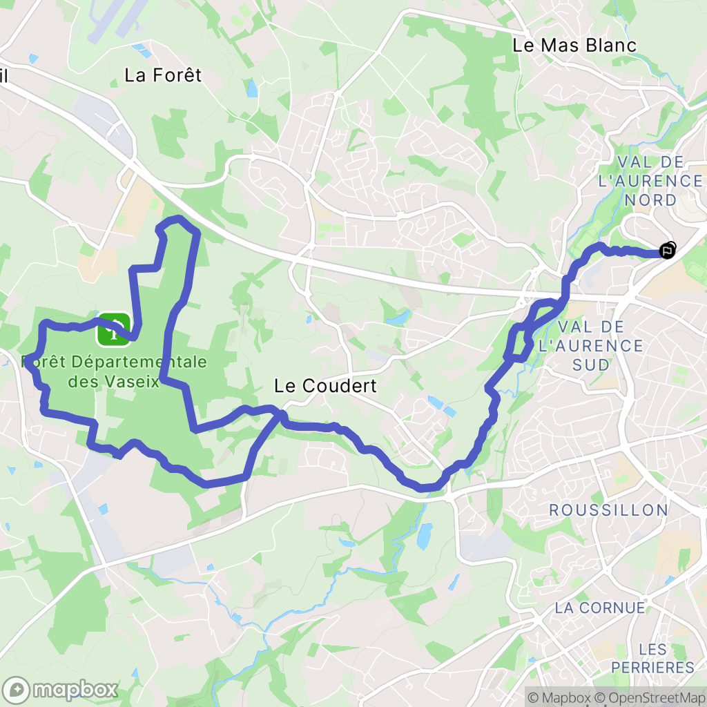 Limoges : carte du parcours de randonnée - France