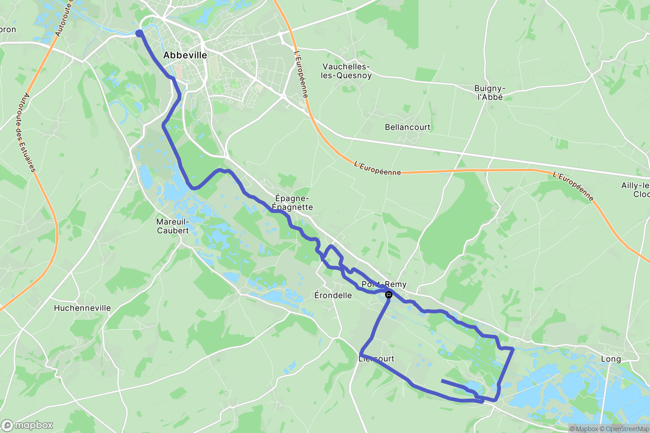 Pont-Remy : carte du parcours de randonnée - France