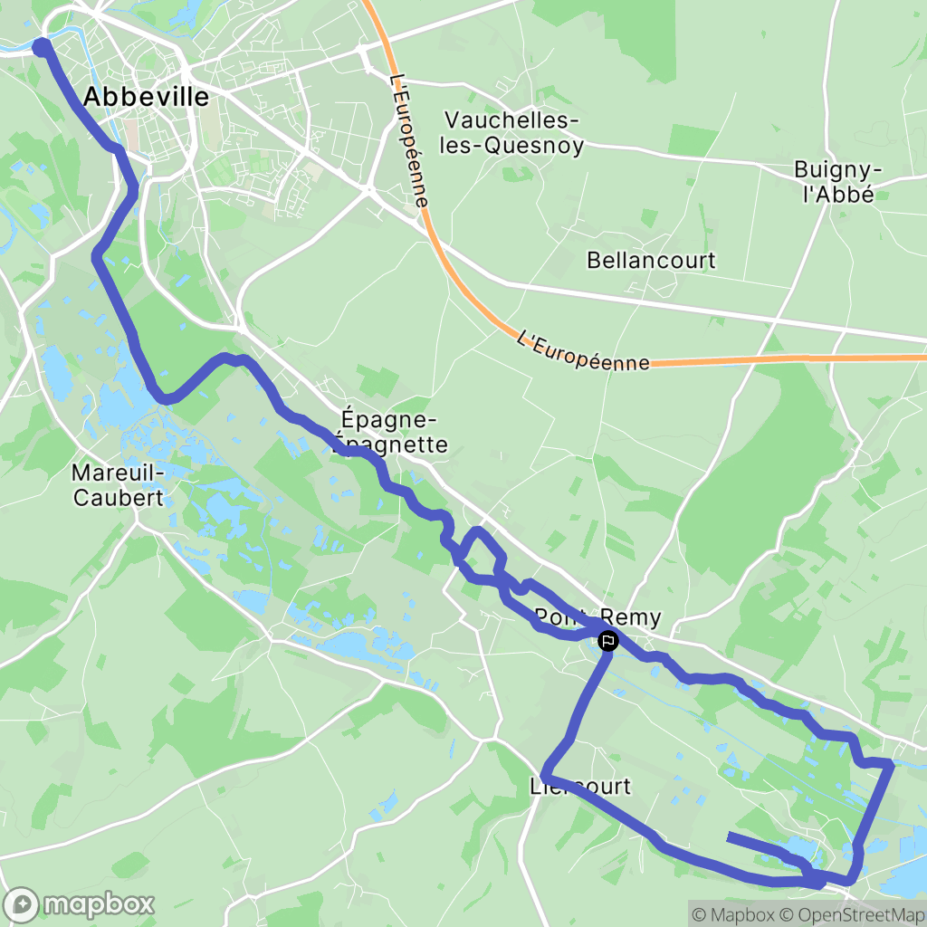 Pont-Remy : carte du parcours de randonnée - France