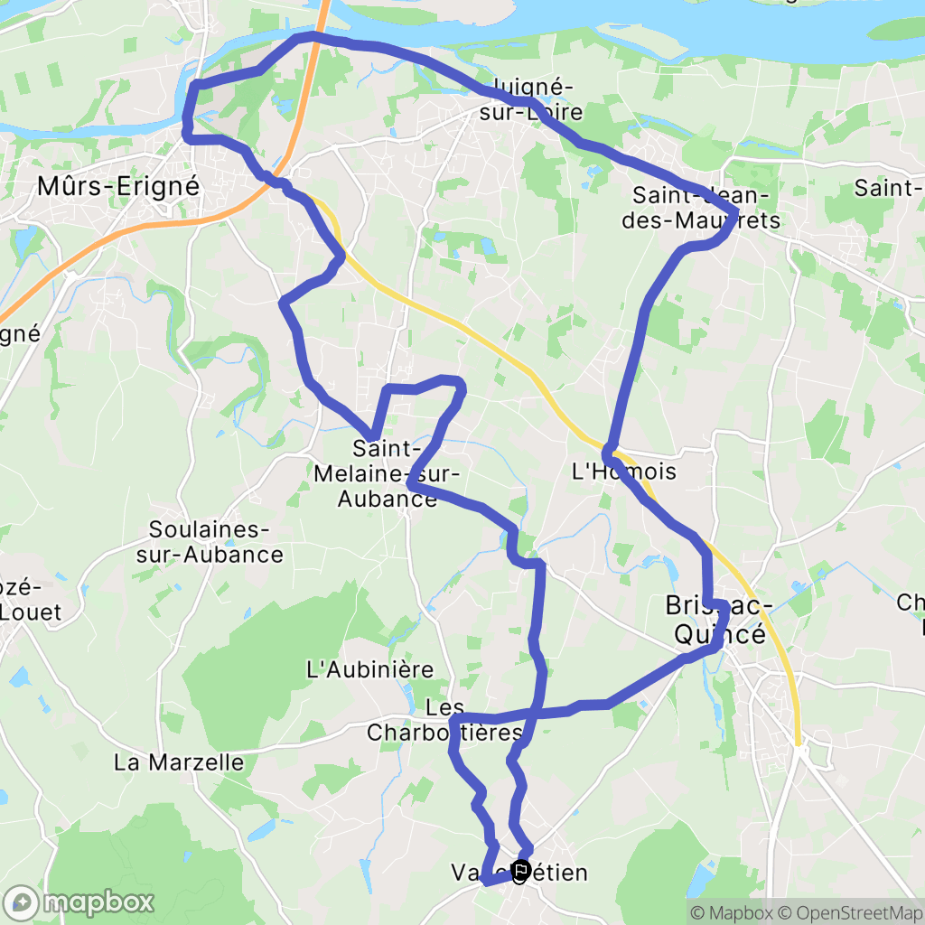 Brissac-Loire-Aubance : carte du parcours de randonnée - France