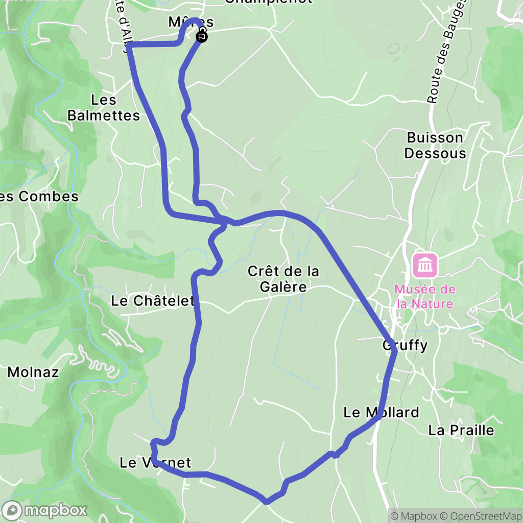 Mures : carte du parcours de randonnée - France