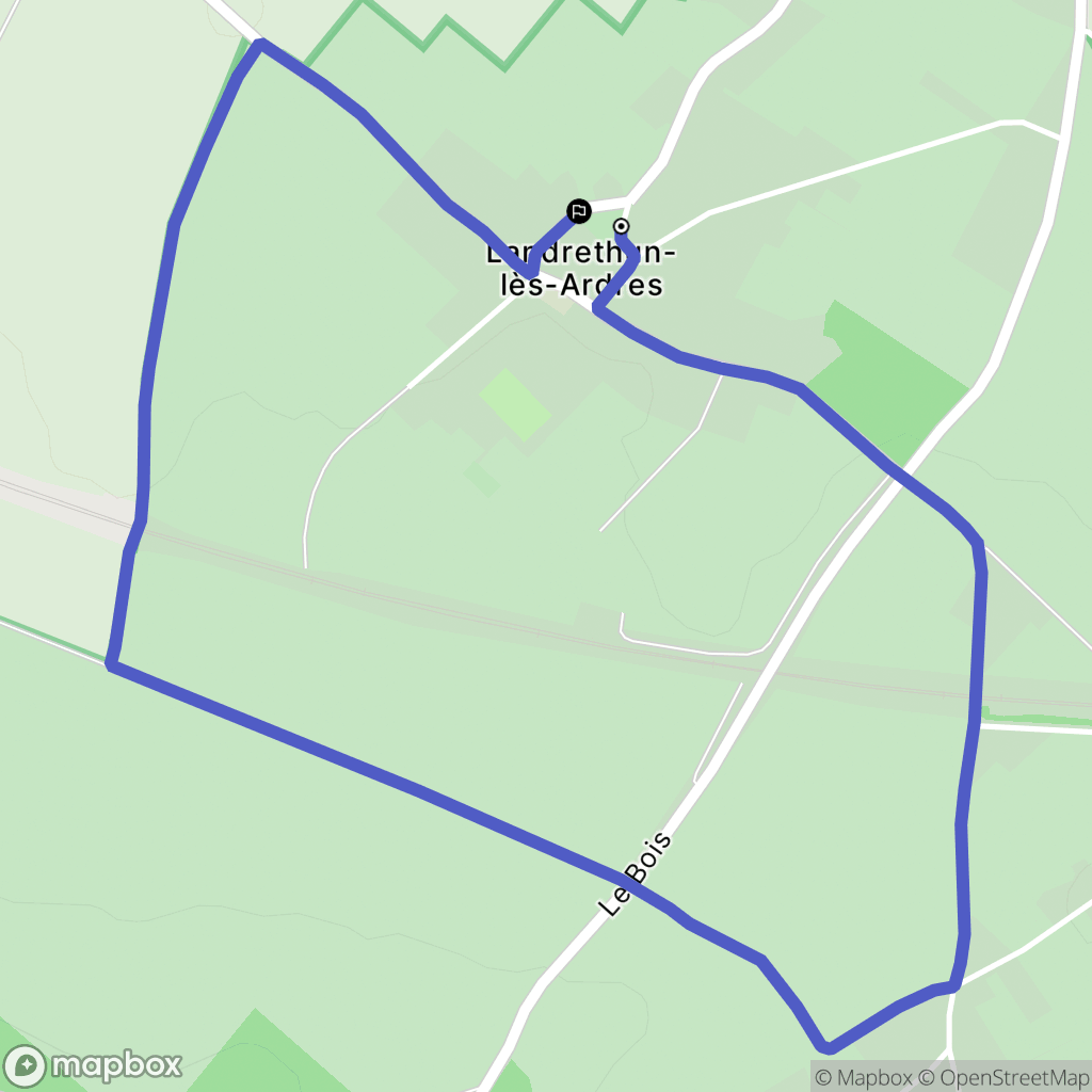 Landrethun-lès-Ardres : carte du parcours de randonnée - France