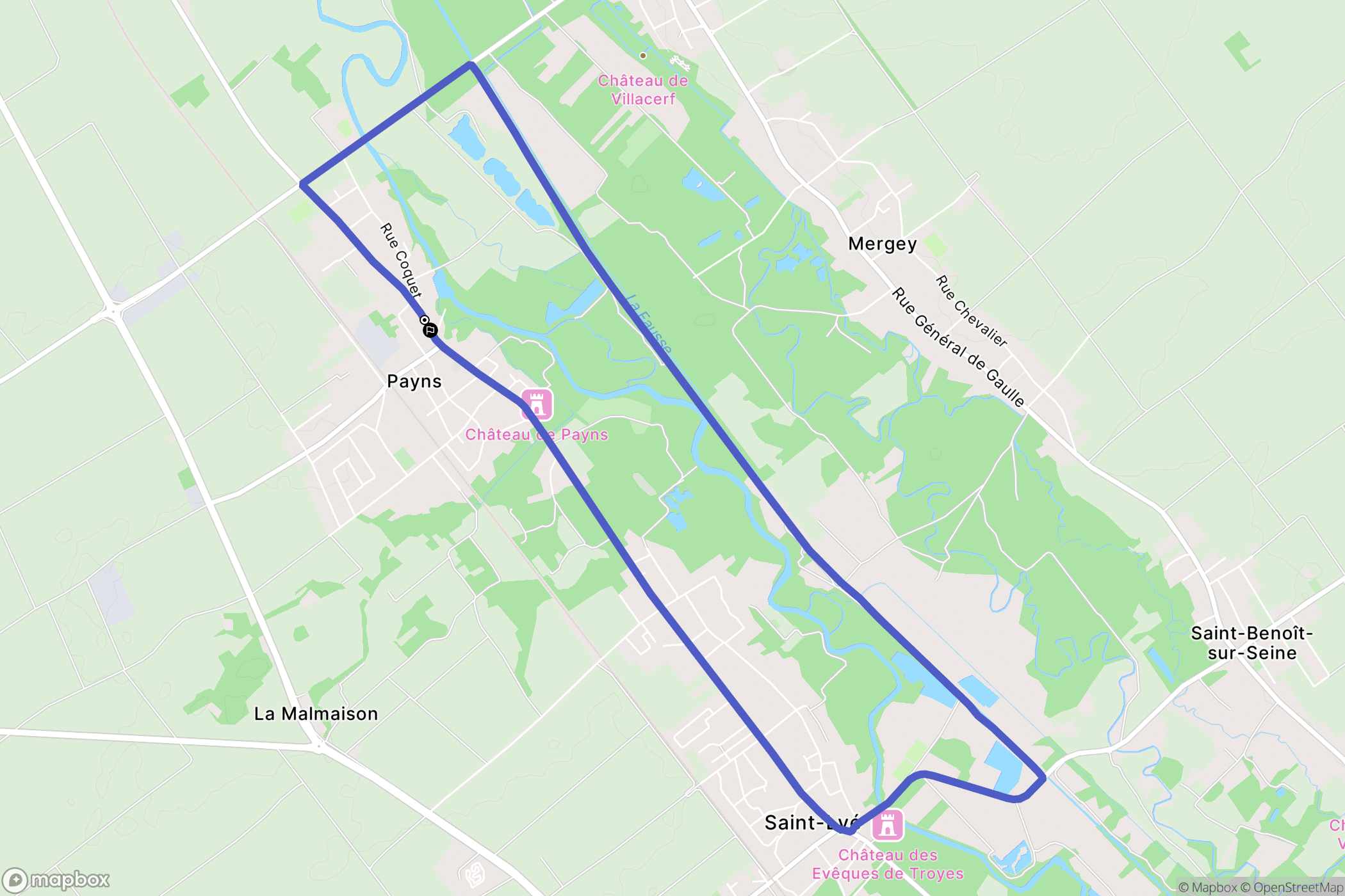 Payns : carte du parcours de randonnée - France