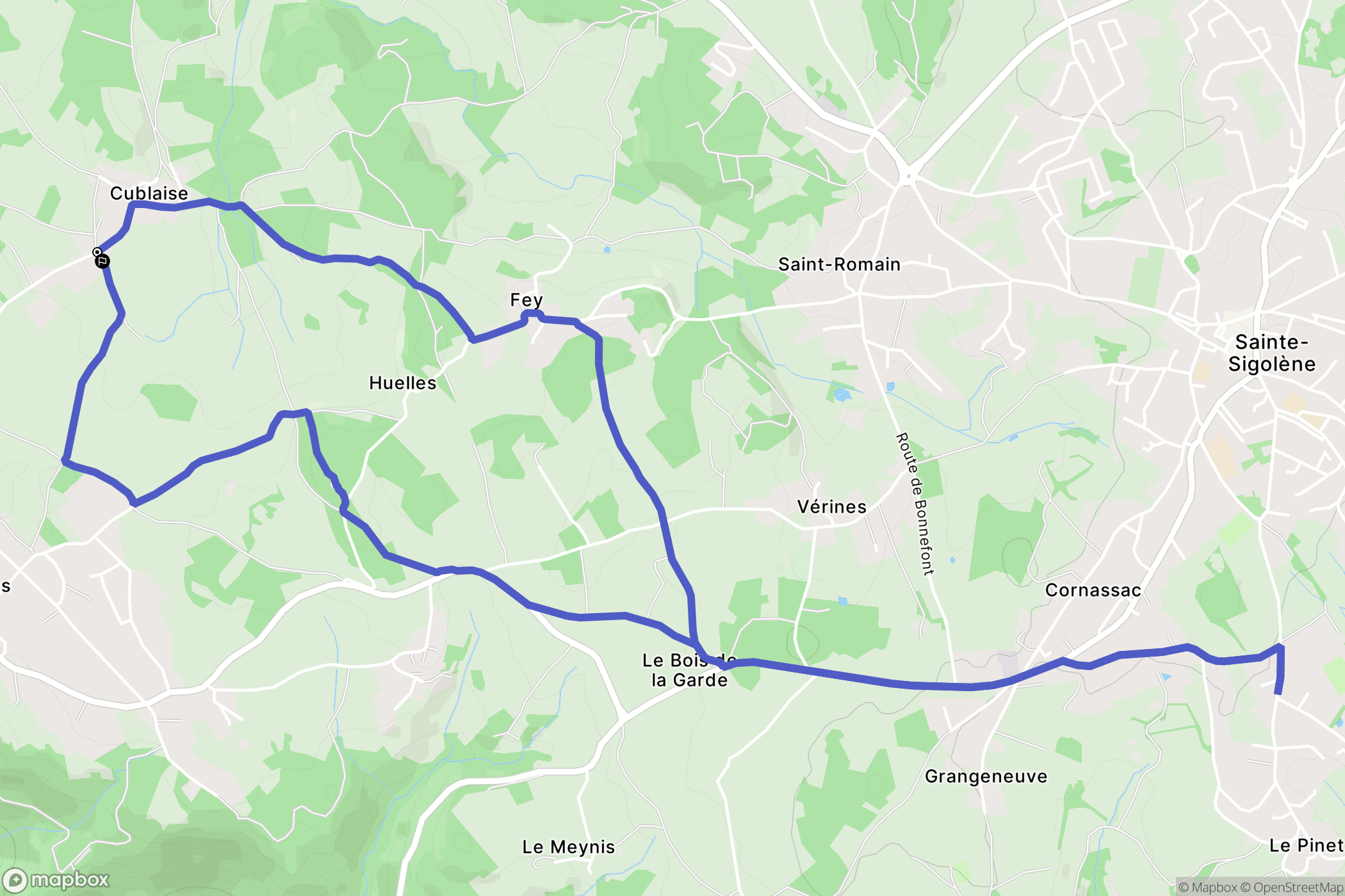 Les Villettes : carte du parcours de randonnée - France