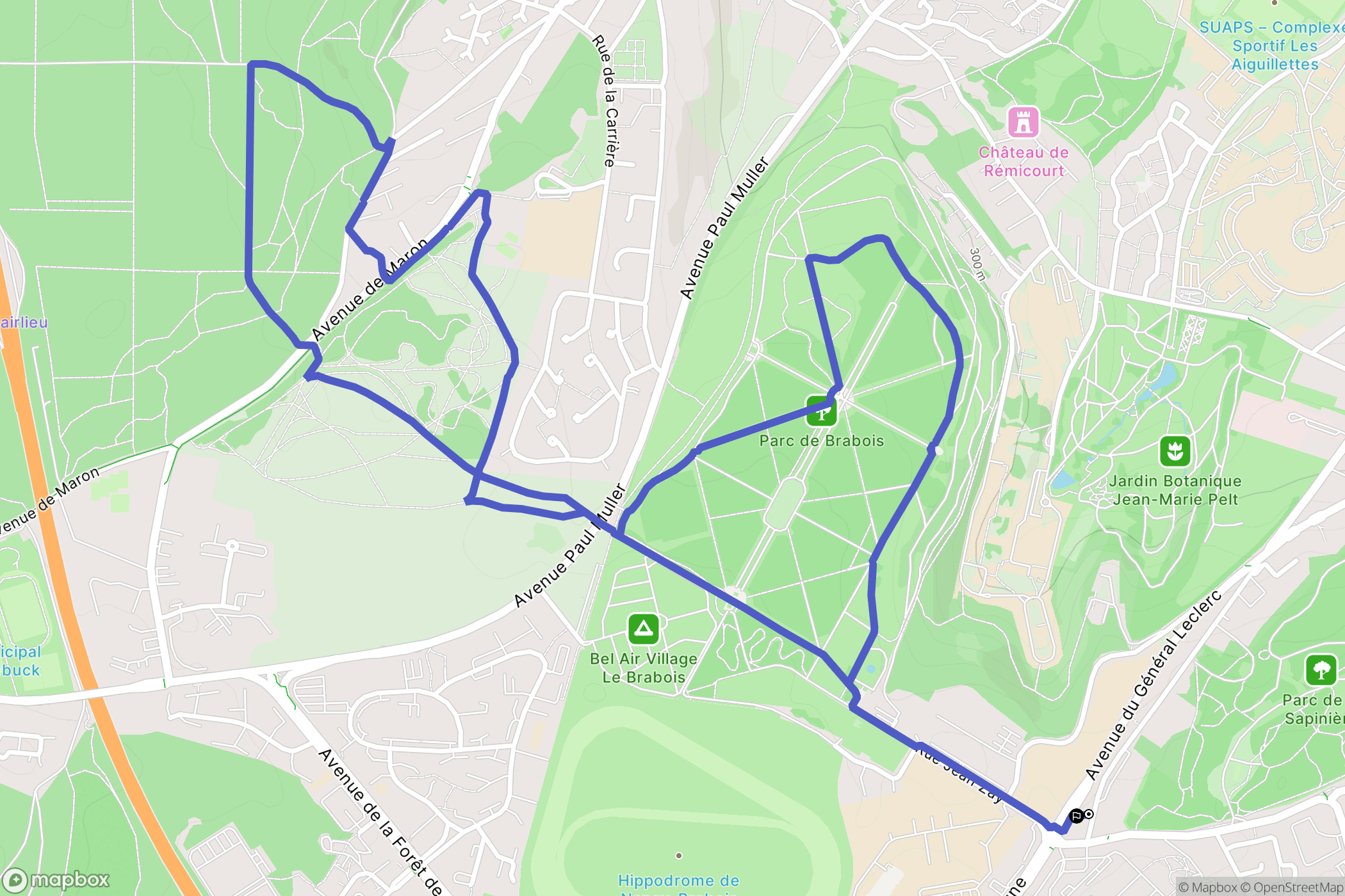 Vandœuvre-lès-Nancy : carte du parcours de randonnée - France