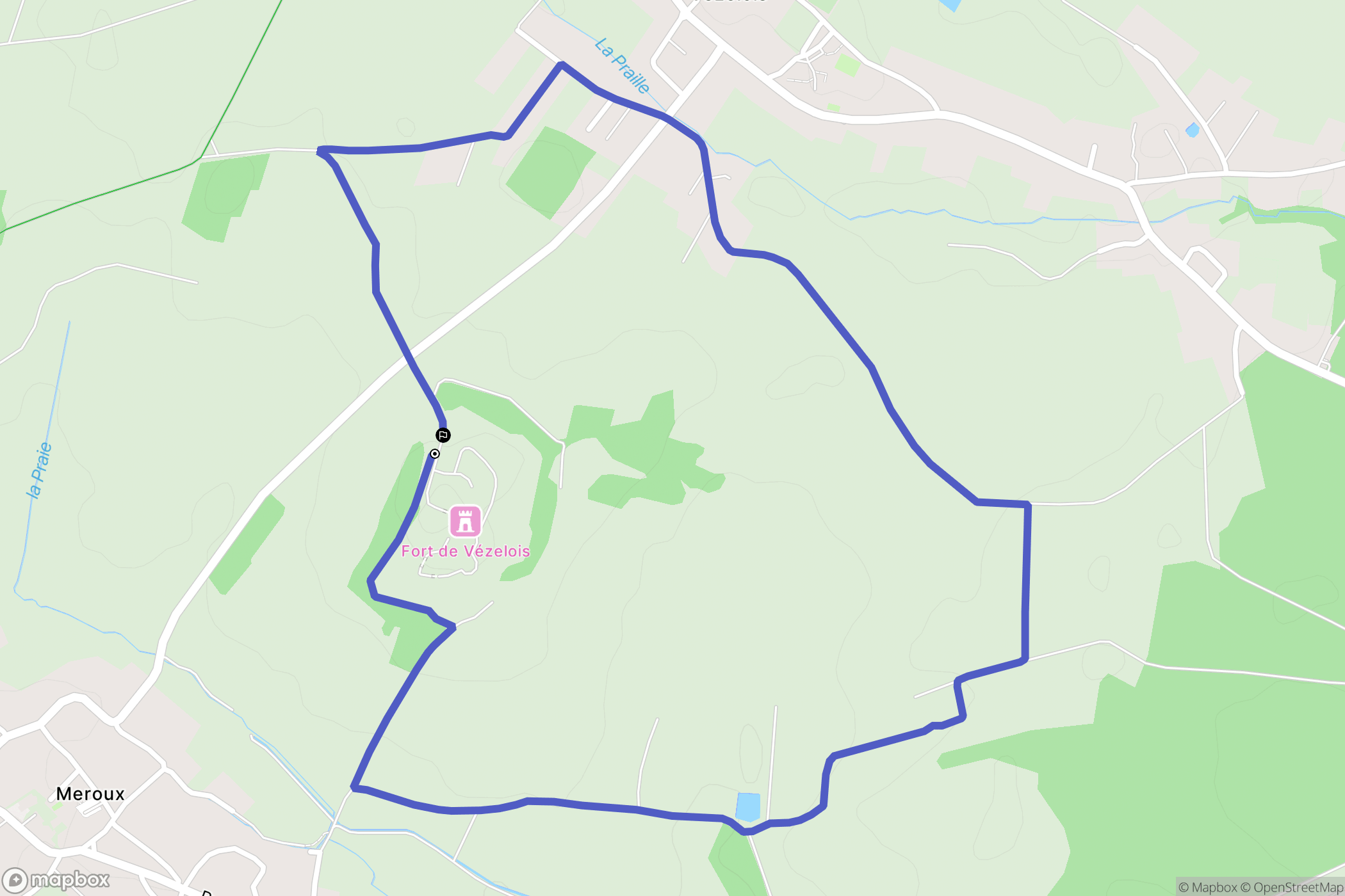 Vézelois : carte du parcours de randonnée - France