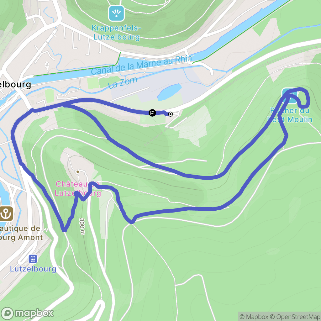 Lutzelbourg : carte du parcours de randonnée - France