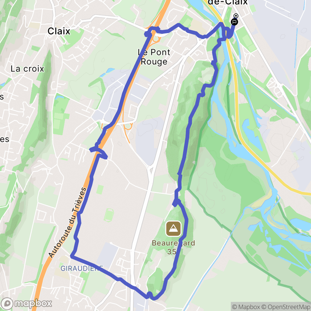 Le Pont-de-Claix : carte du parcours de randonnée - France