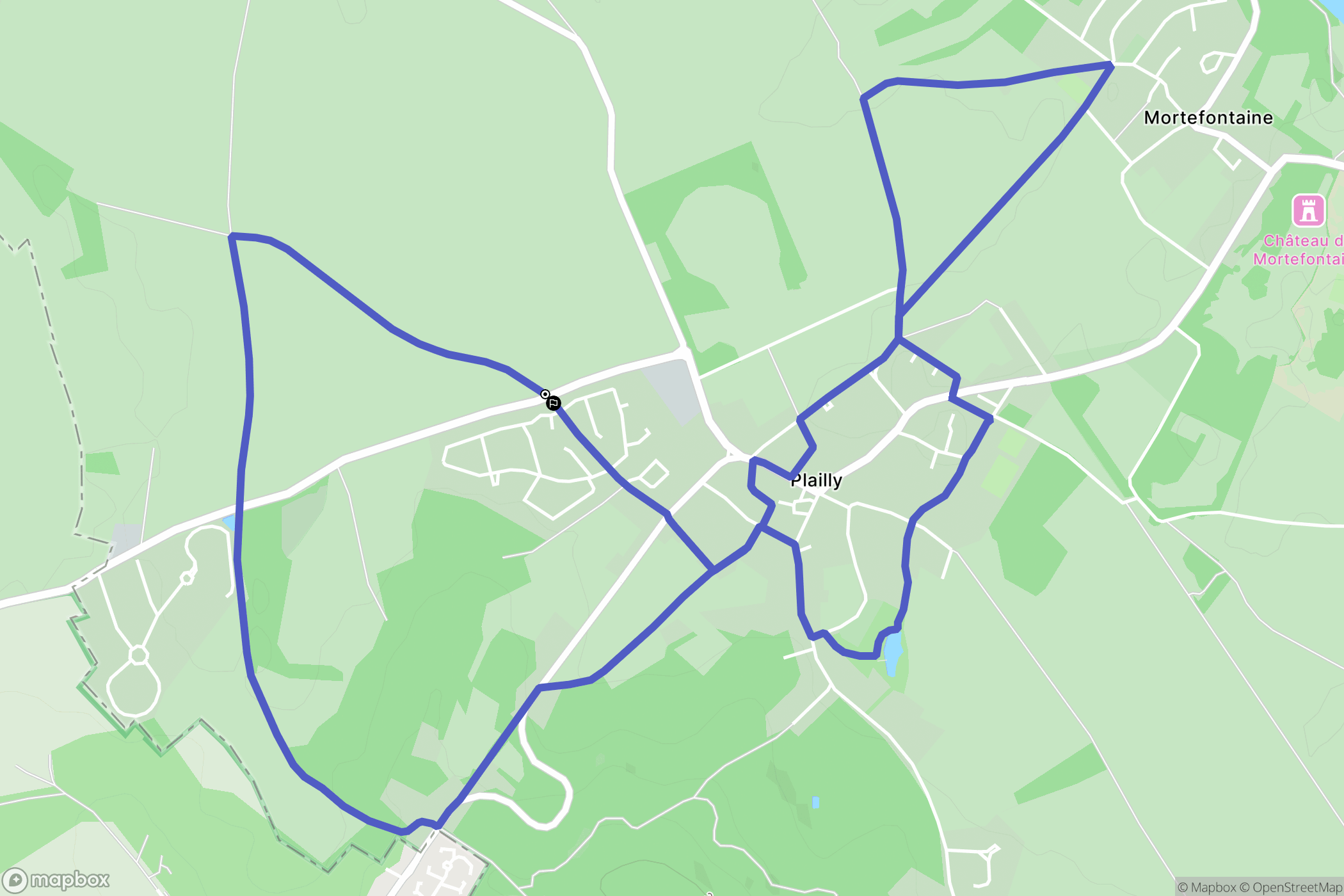 Plailly : carte du parcours de randonnée - France