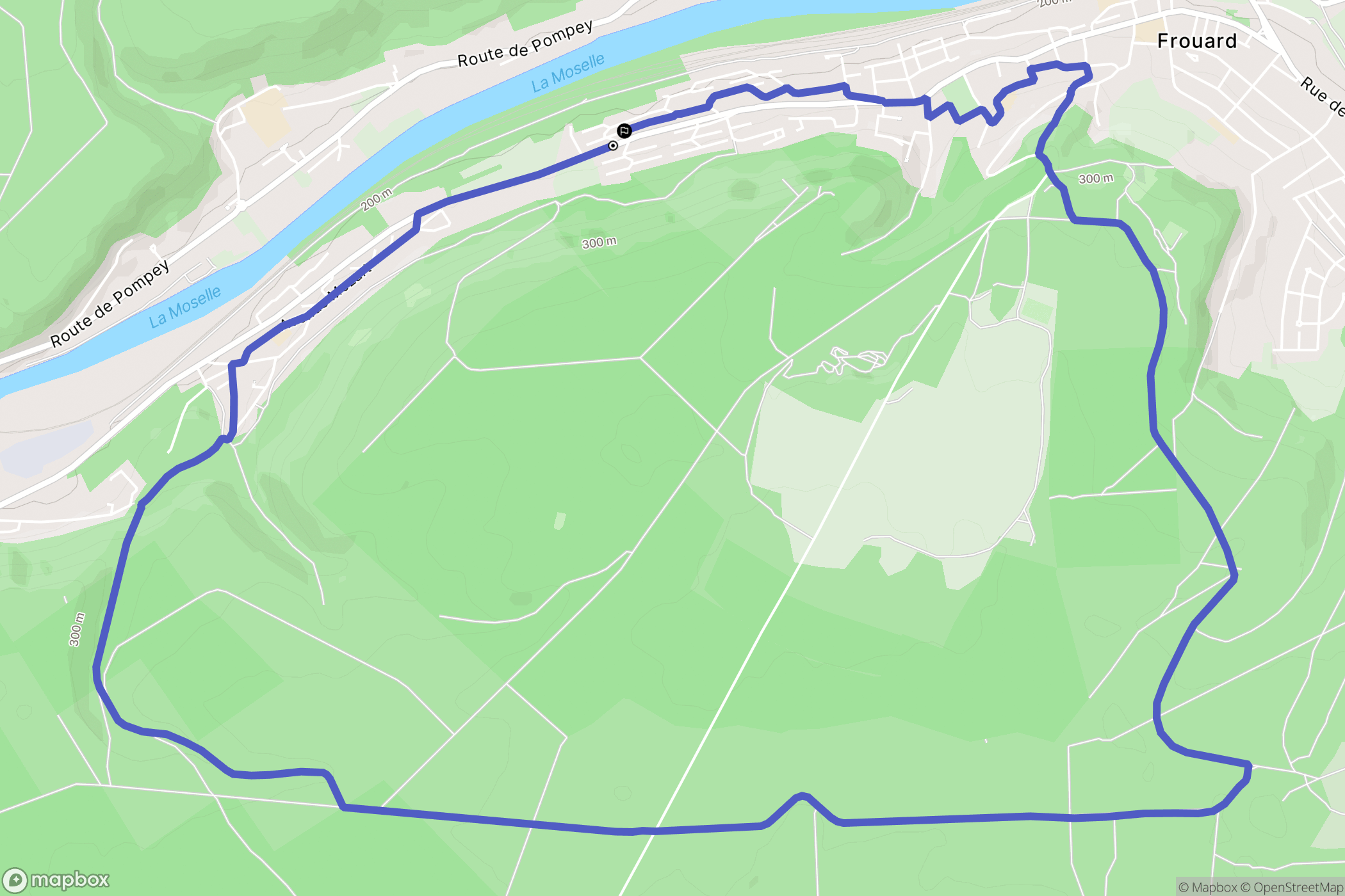 Frouard : carte du parcours de randonnée - France