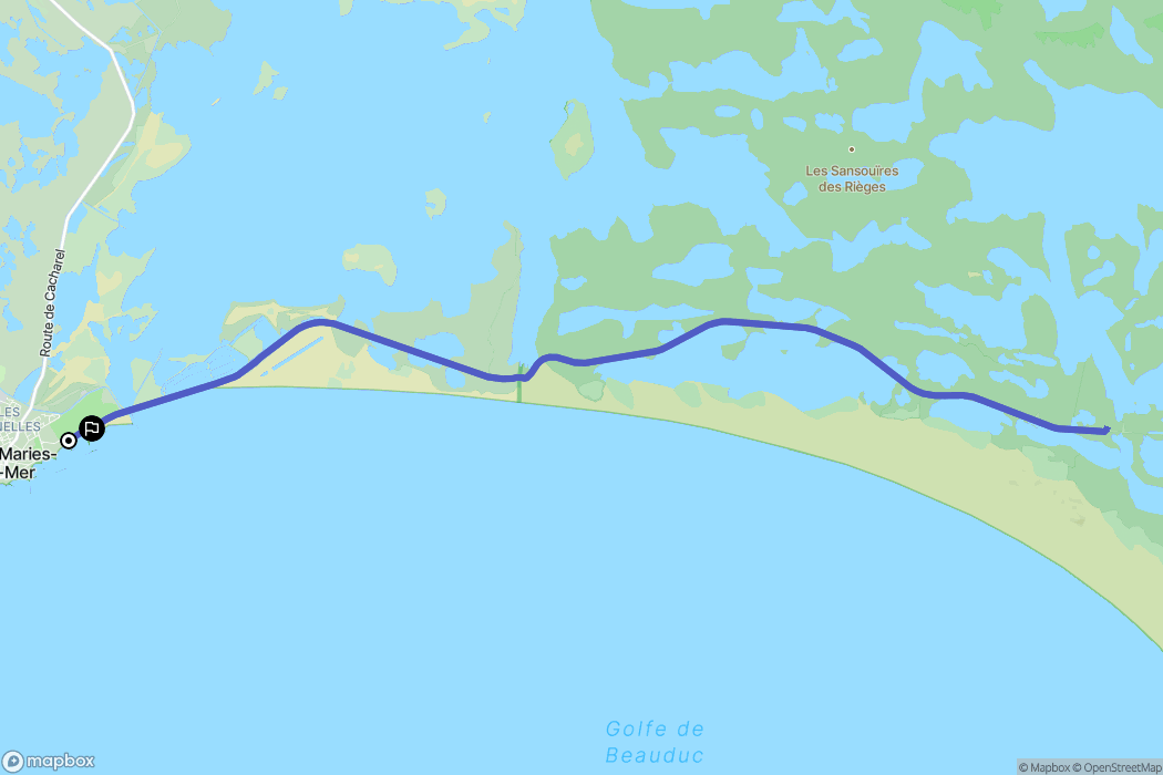 Saintes-Maries-de-la-Mer : carte du parcours de randonnée - France