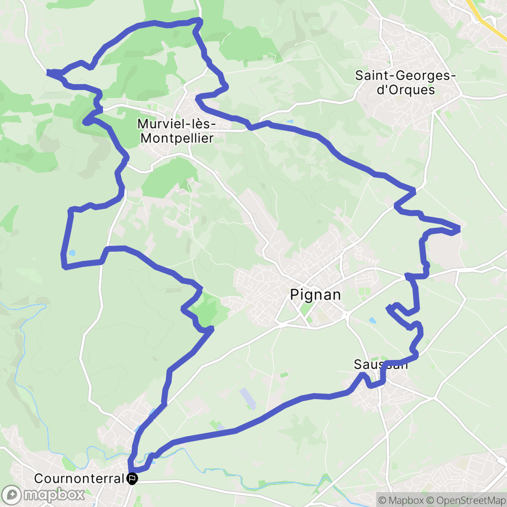 Cournonterral : carte du parcours de randonnée - France