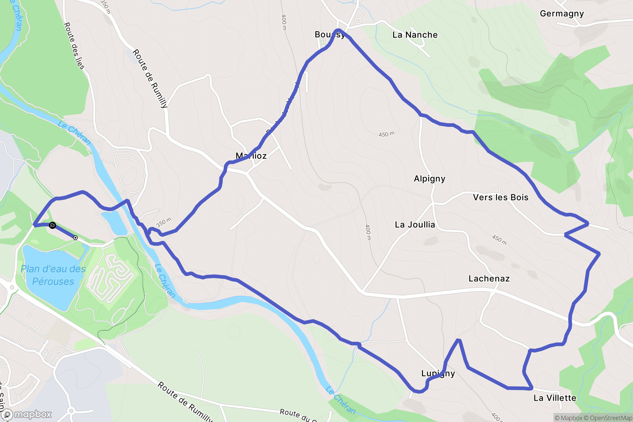 Rumilly : carte du parcours de randonnée - France