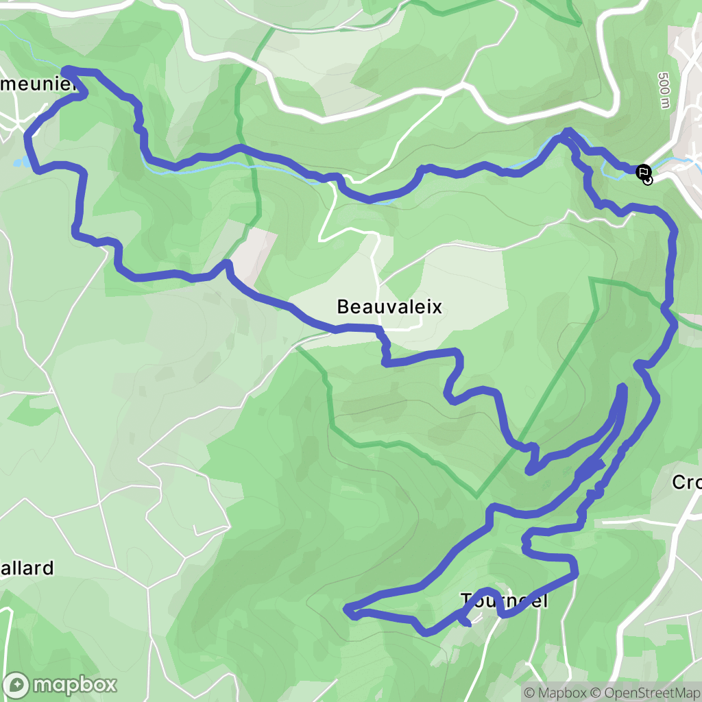 Enval : carte du parcours de randonnée - France