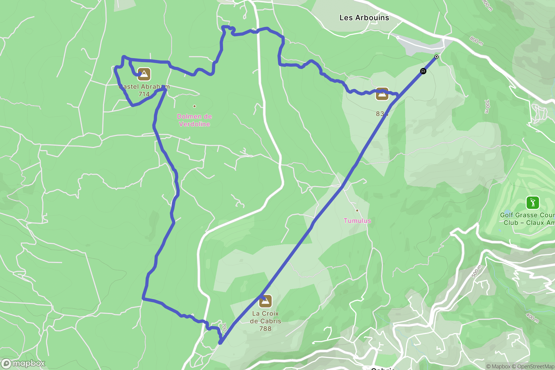 Saint-Vallier-de-Thiey : carte du parcours de randonnée - France