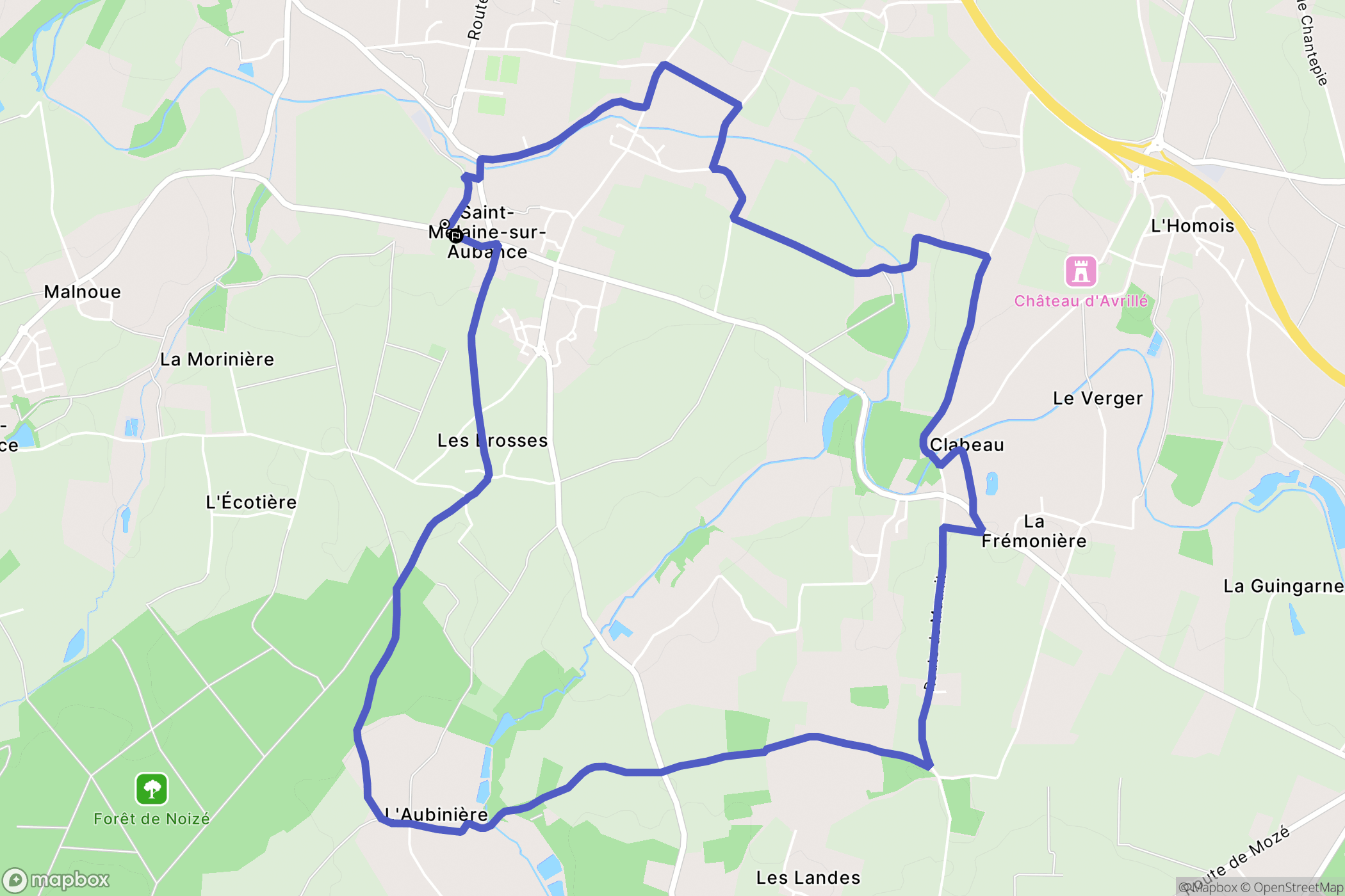 Saint-Melaine-sur-Aubance : carte du parcours de randonnée - France