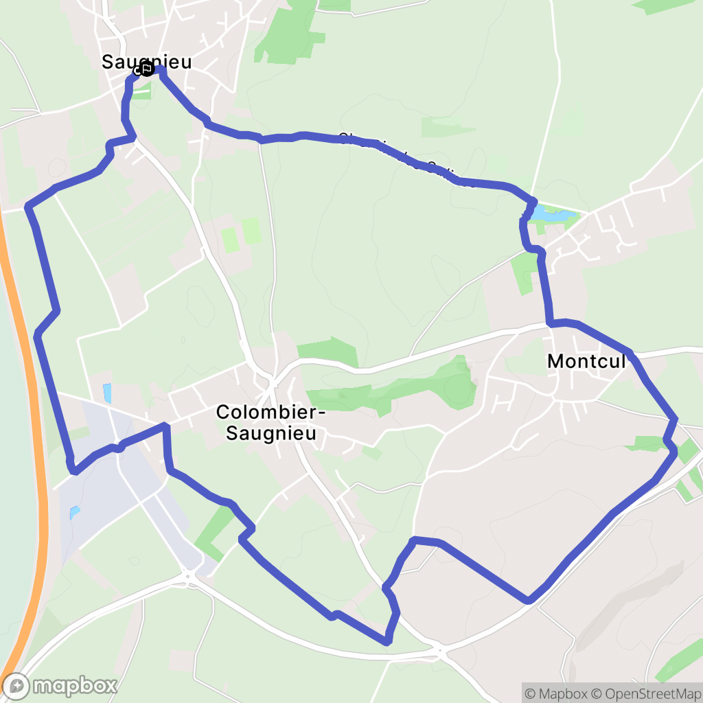 Colombier-Saugnieu : carte du parcours de randonnée - France