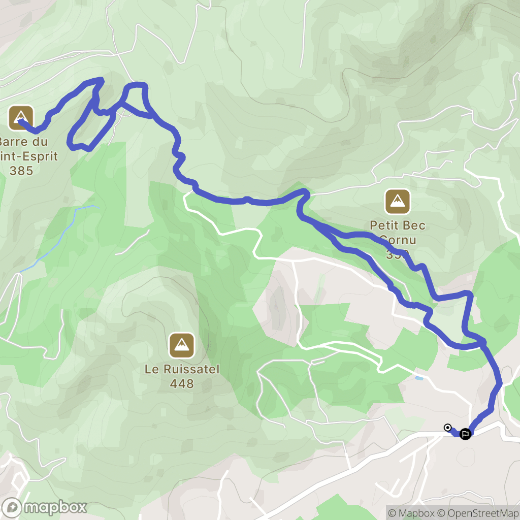 Aubagne : carte du parcours de randonnée - France