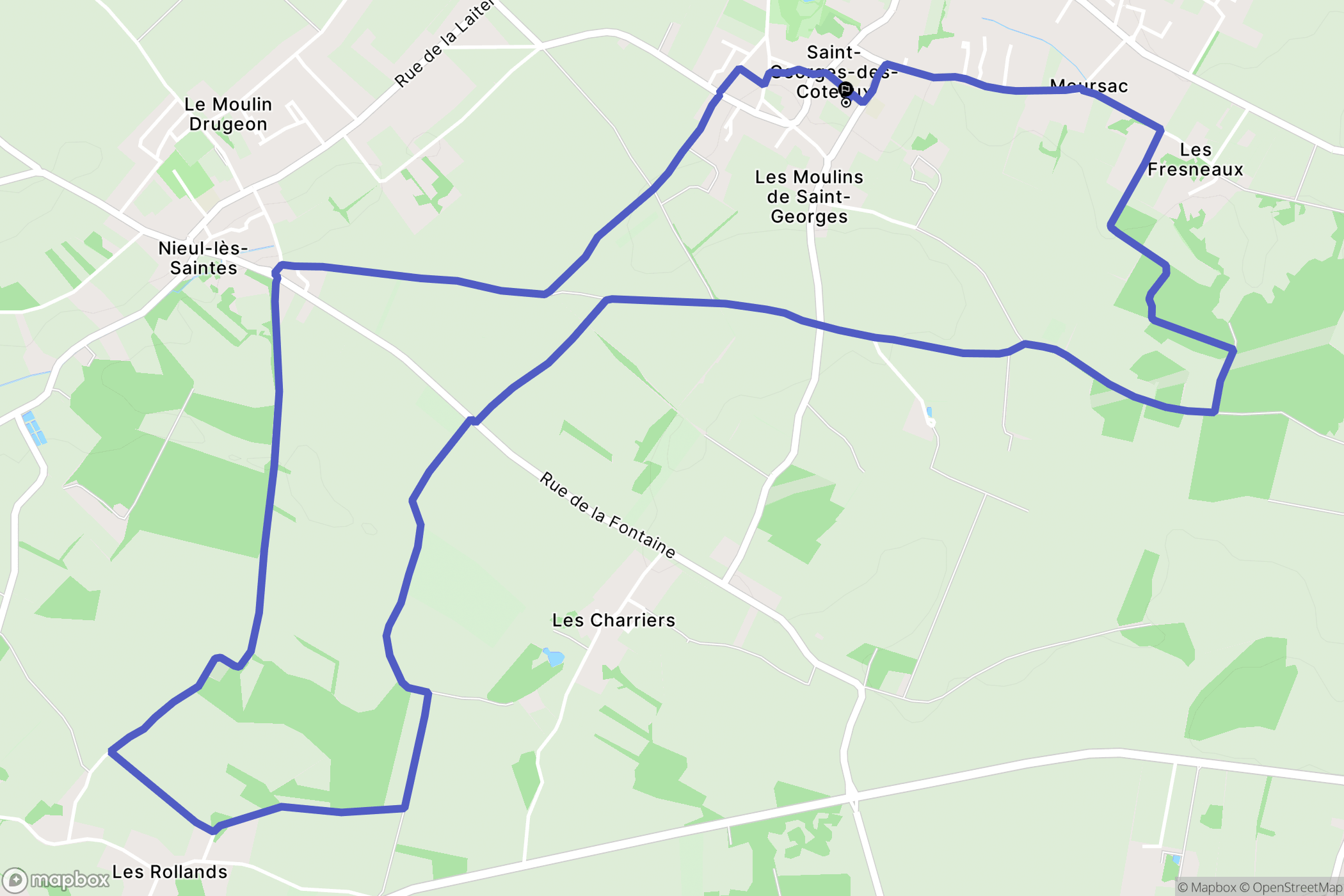 Saint-Georges-des-Coteaux : carte du parcours de randonnée - France
