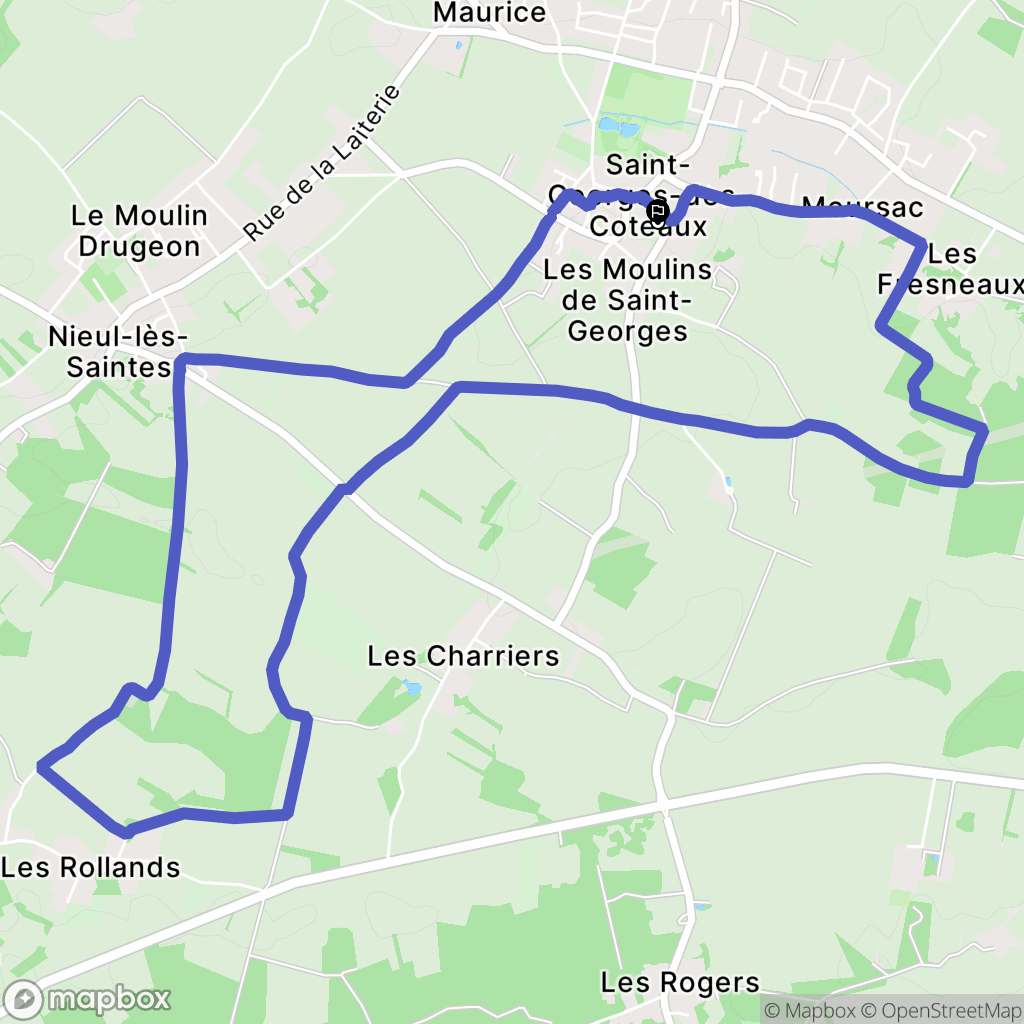 Saint-Georges-des-Coteaux : carte du parcours de randonnée - France