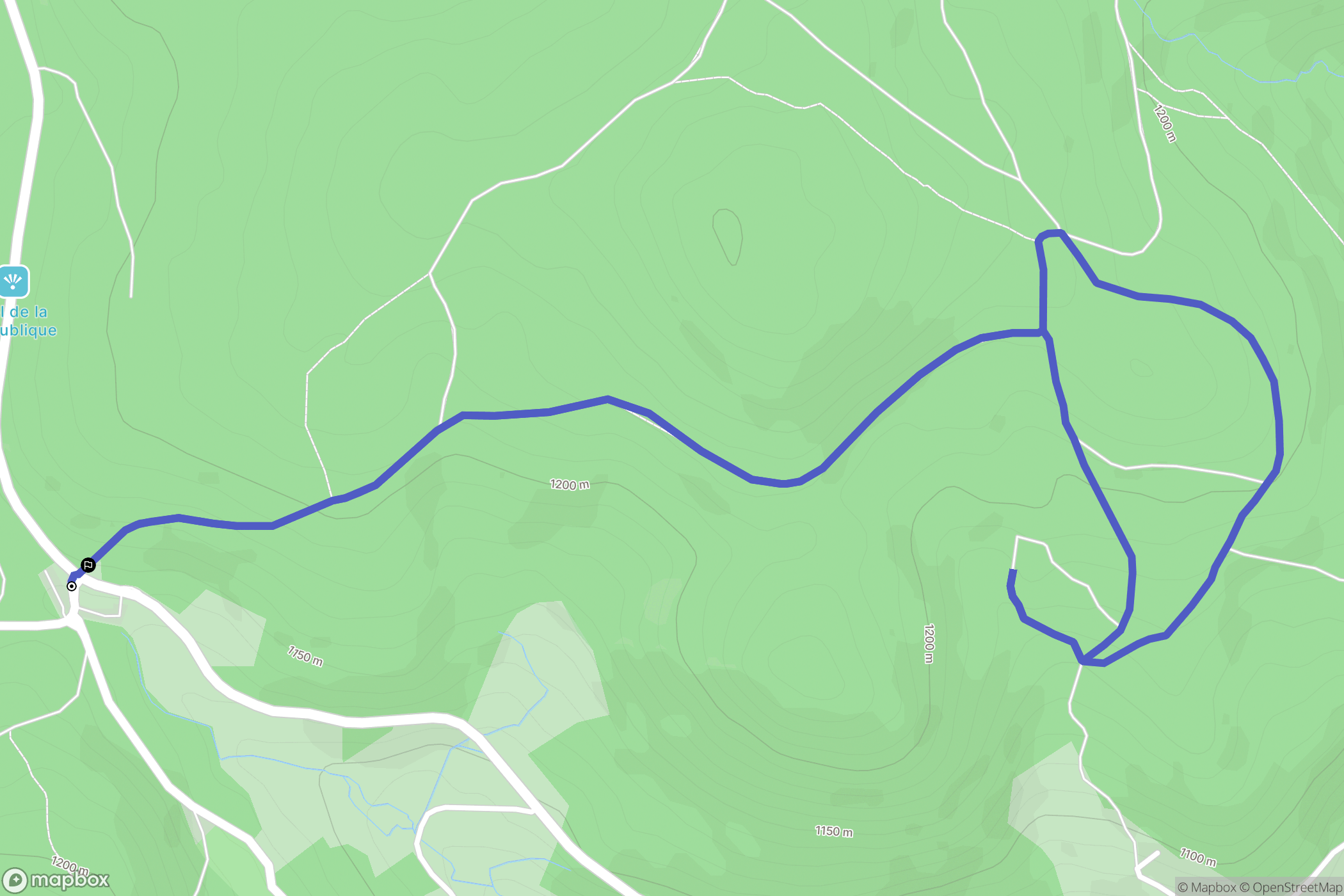 La Versanne : carte du parcours de randonnée - France