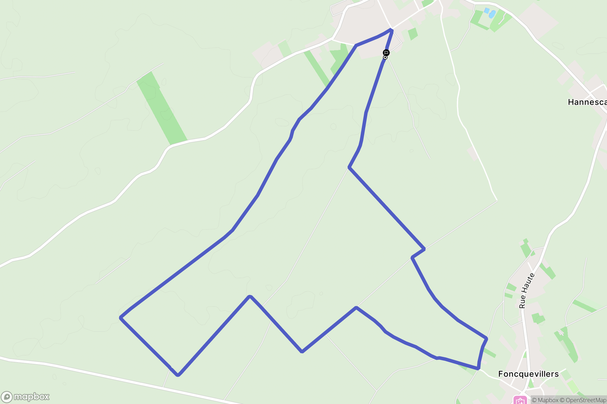 Bienvillers-au-Bois : carte du parcours de randonnée - France