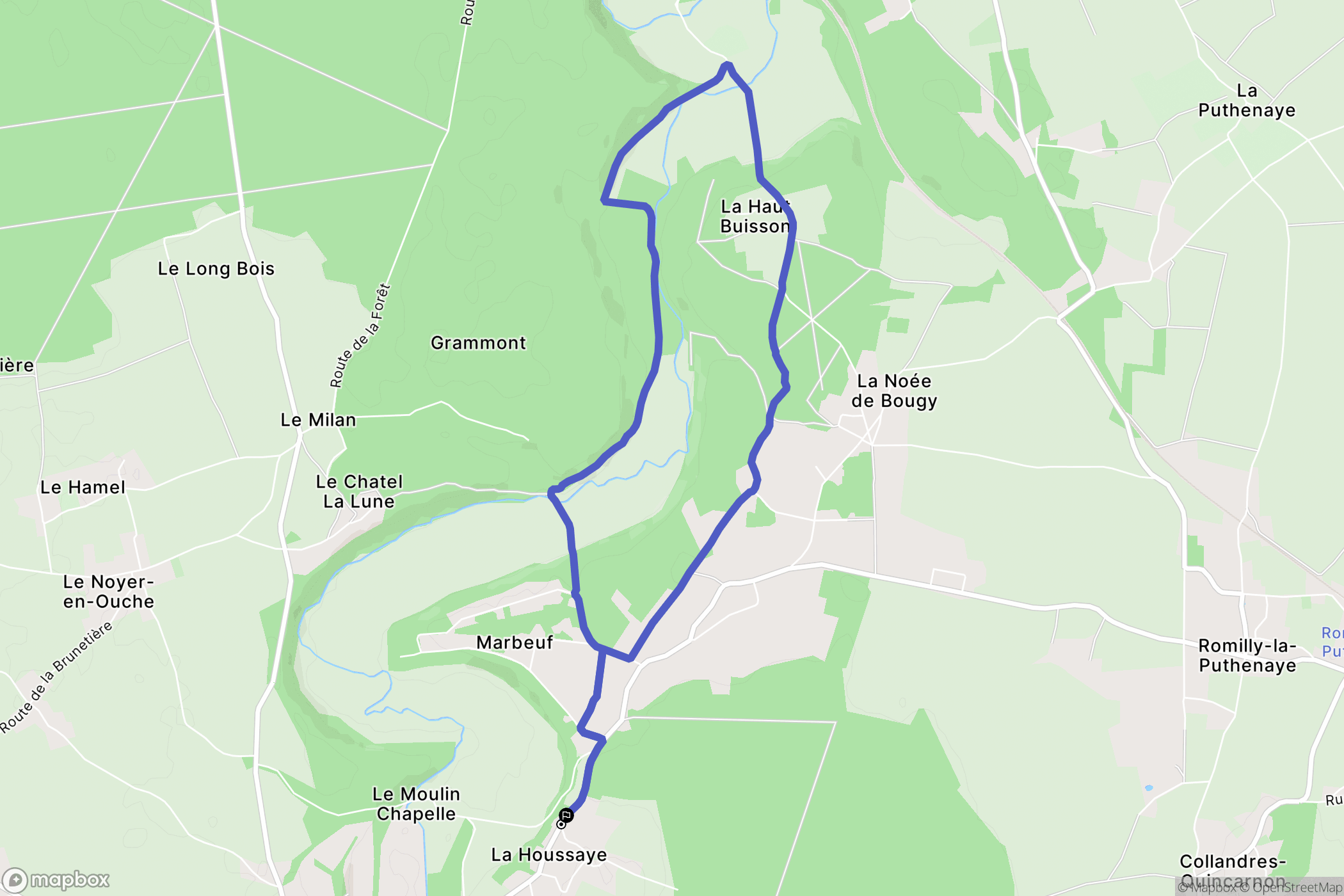 La Houssaye : carte du parcours de randonnée - France