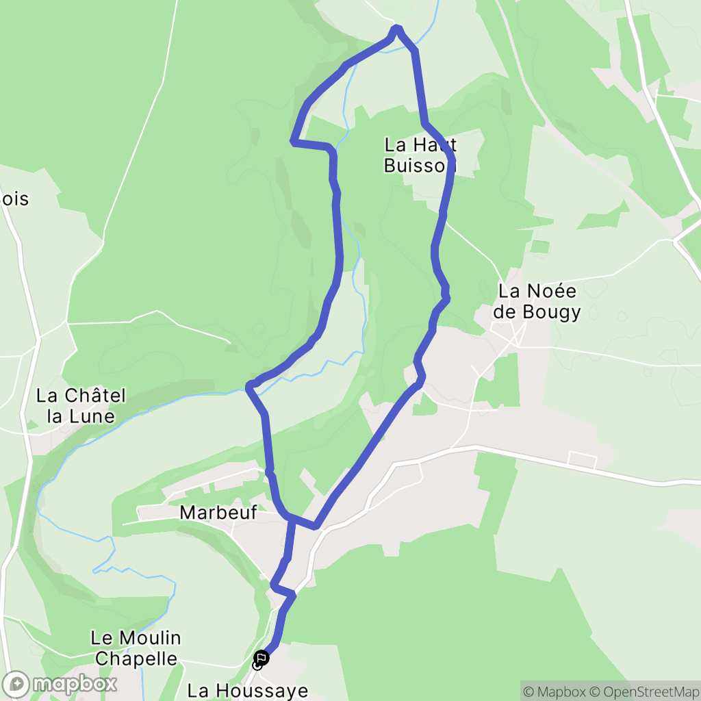 La Houssaye : carte du parcours de randonnée - France
