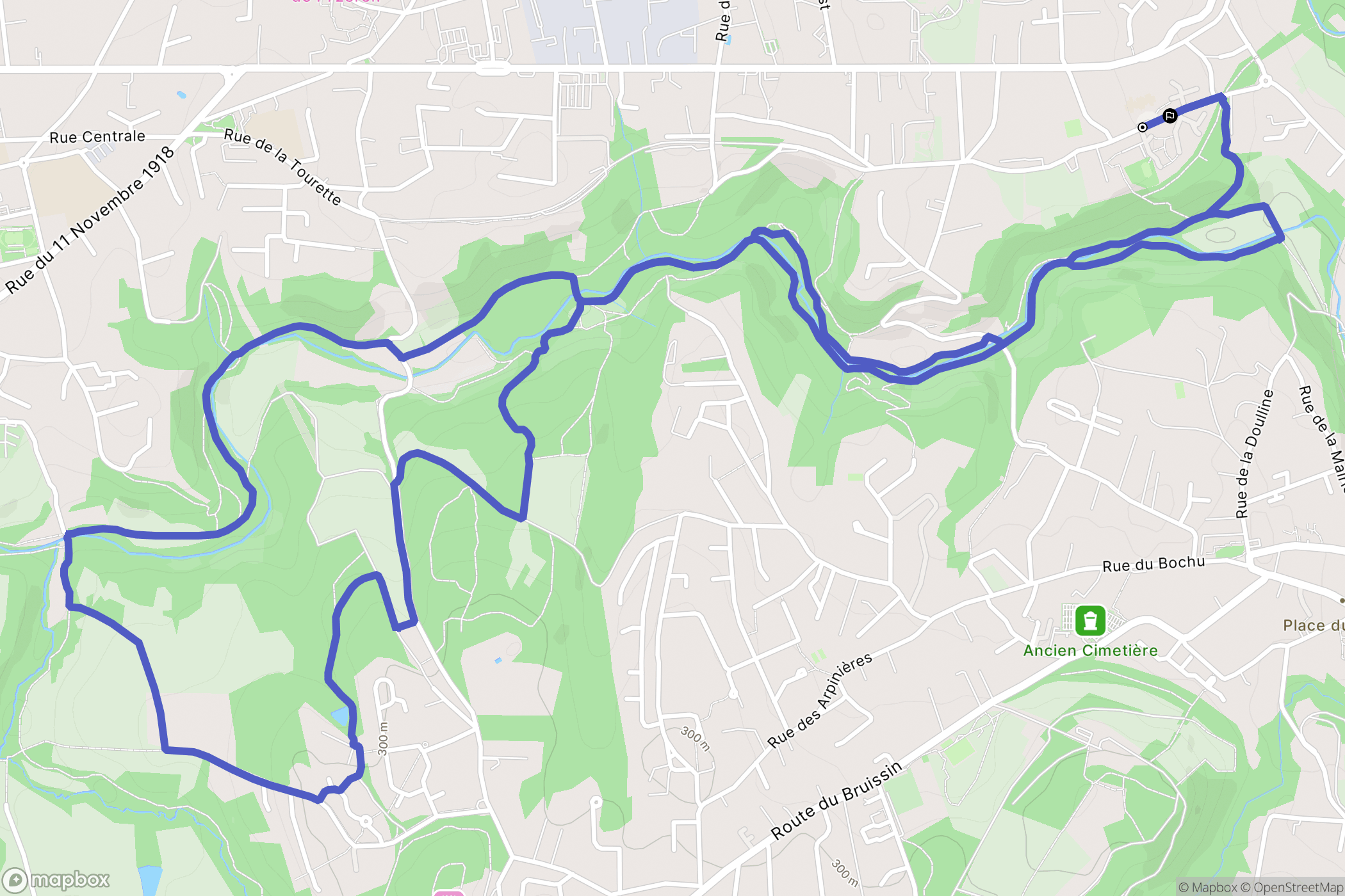 Francheville : carte du parcours de randonnée - France