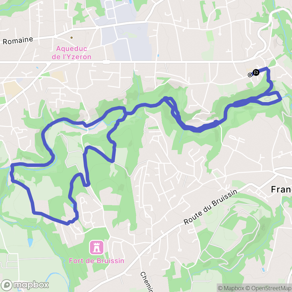 Francheville : carte du parcours de randonnée - France