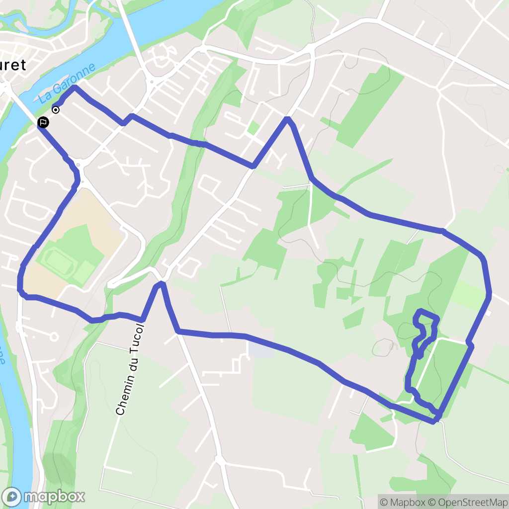 Muret : carte du parcours de randonnée - France