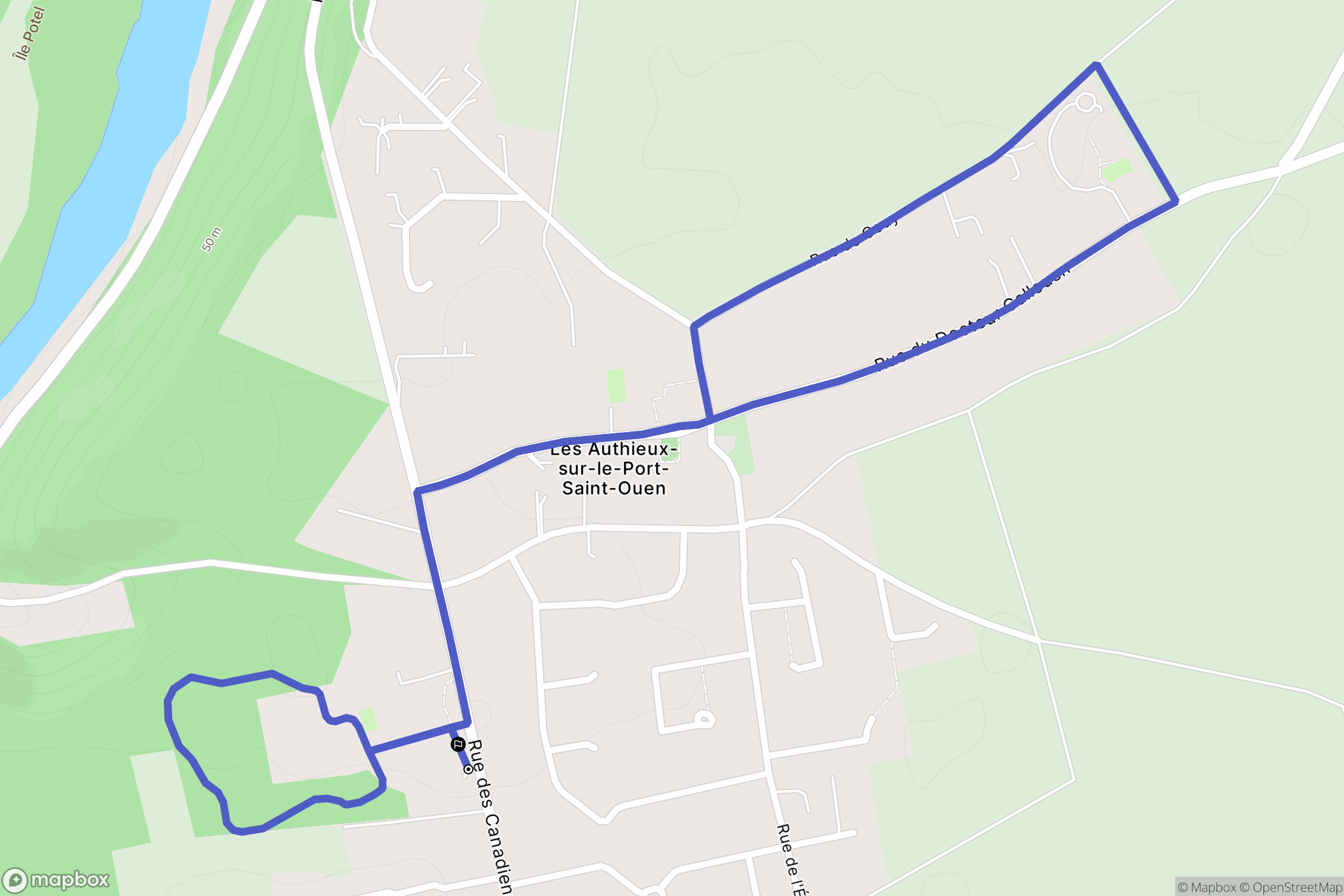 Les Authieux-sur-le-Port-Saint-Ouen : carte du parcours de randonnée - France