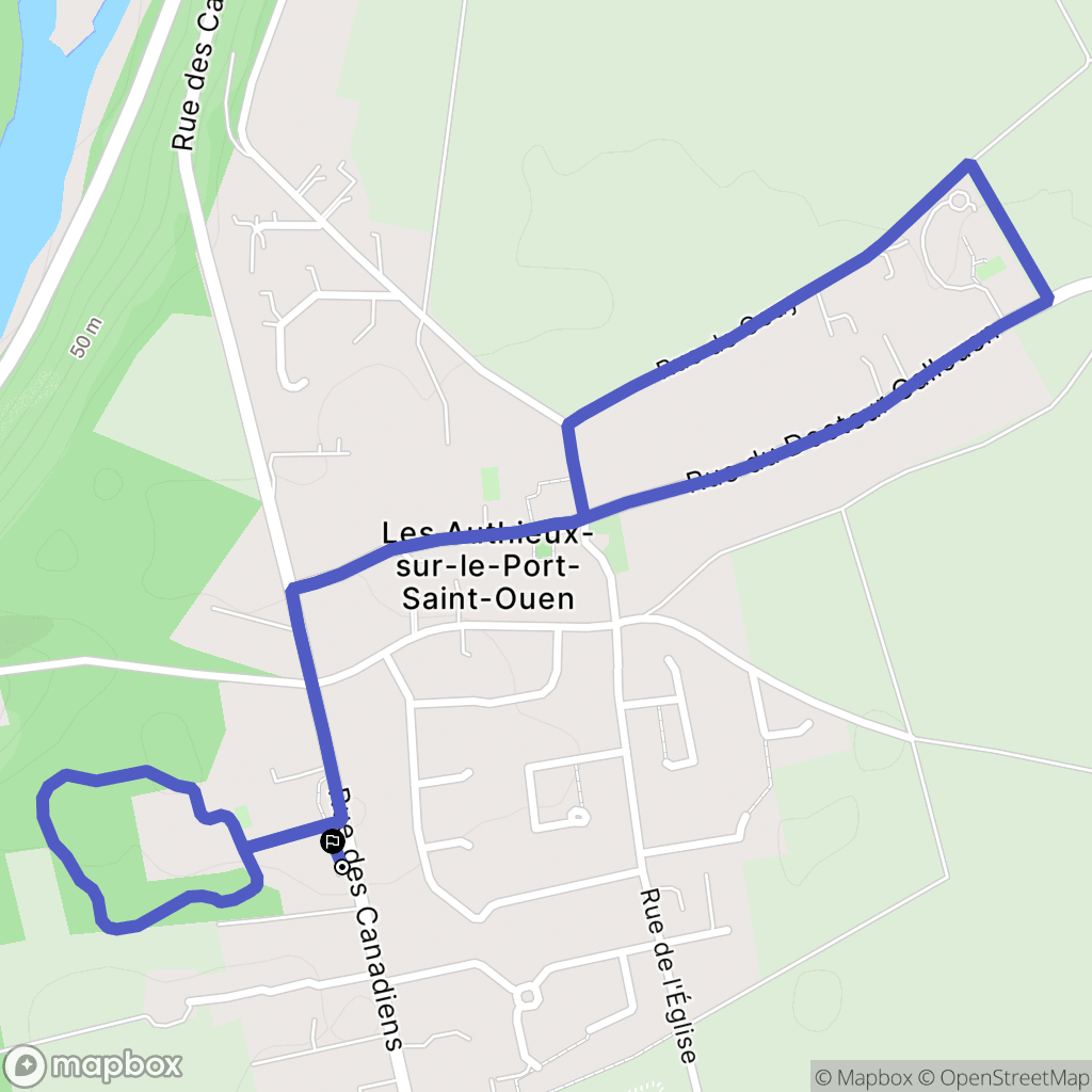Les Authieux-sur-le-Port-Saint-Ouen : carte du parcours de randonnée - France