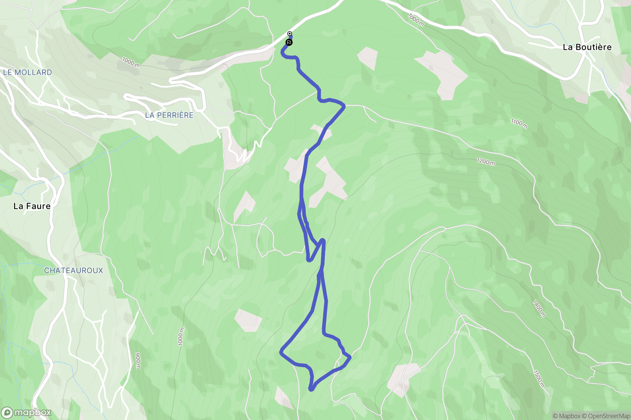 Sainte-Agnés : carte du parcours de randonnée - France