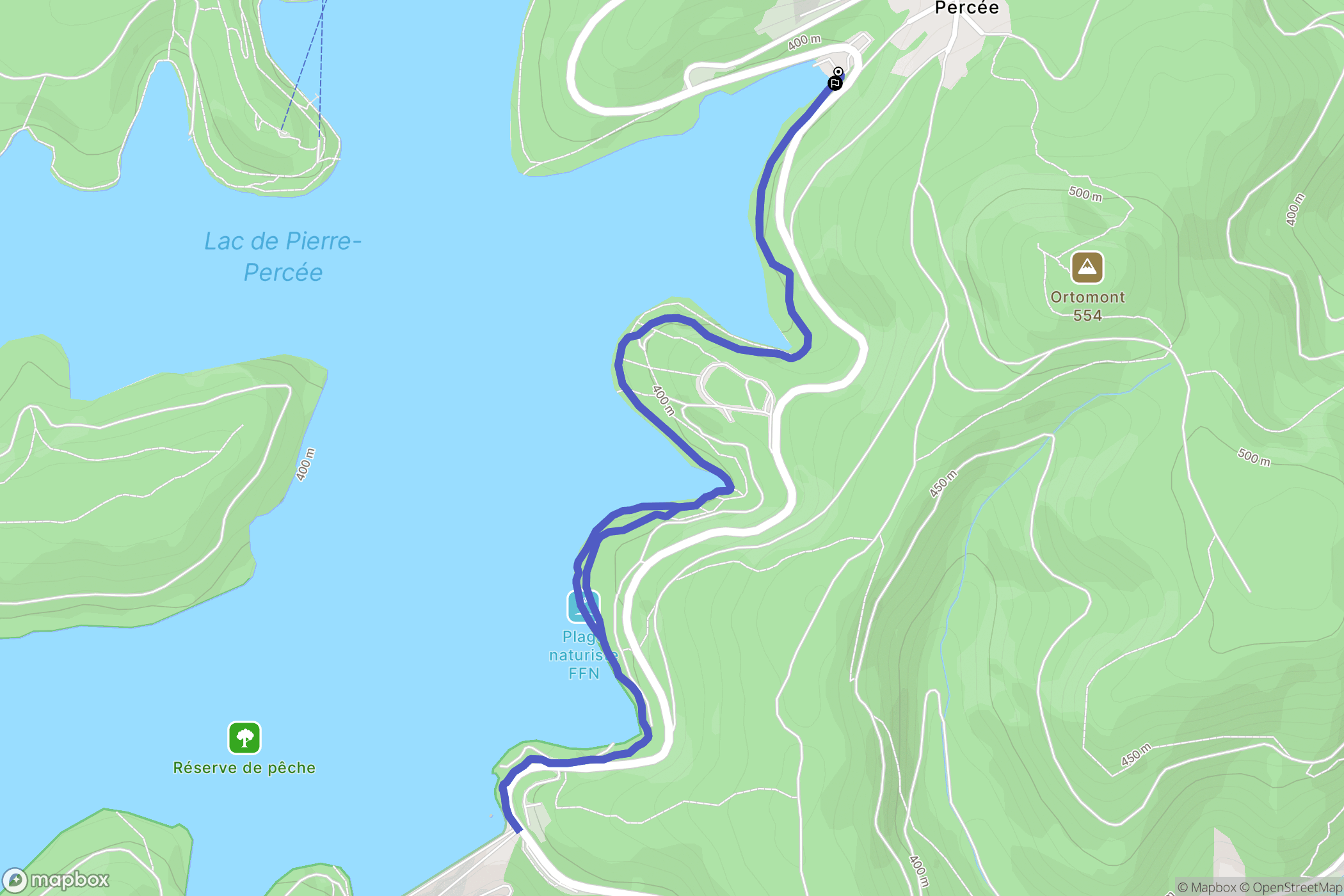 Pierre-Percée : carte du parcours de randonnée - France