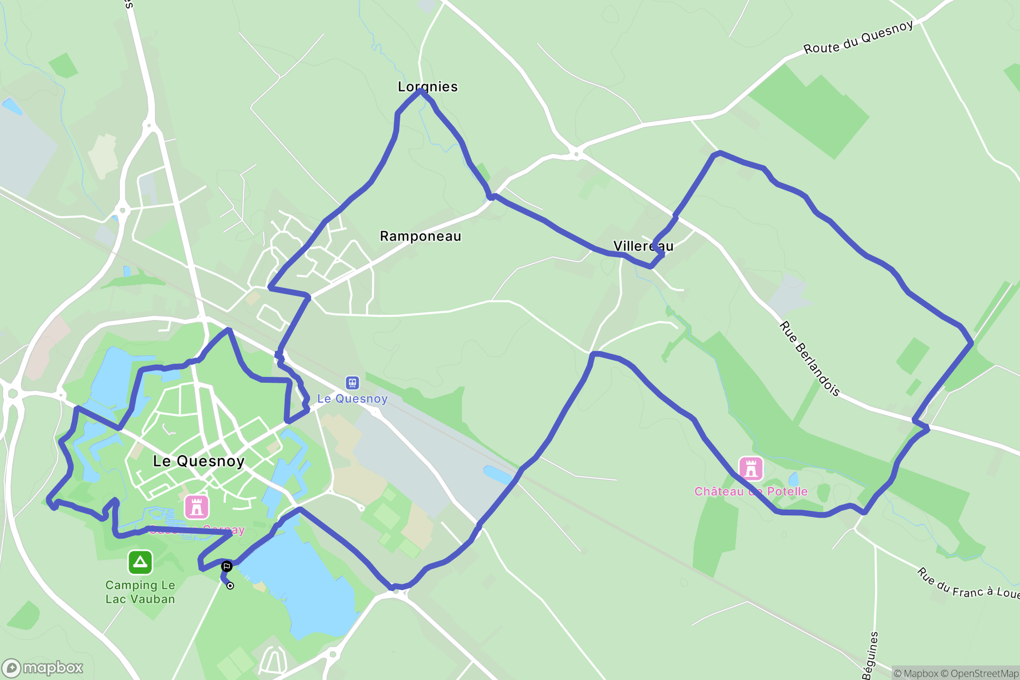 Le Quesnoy : carte du parcours de randonnée - France