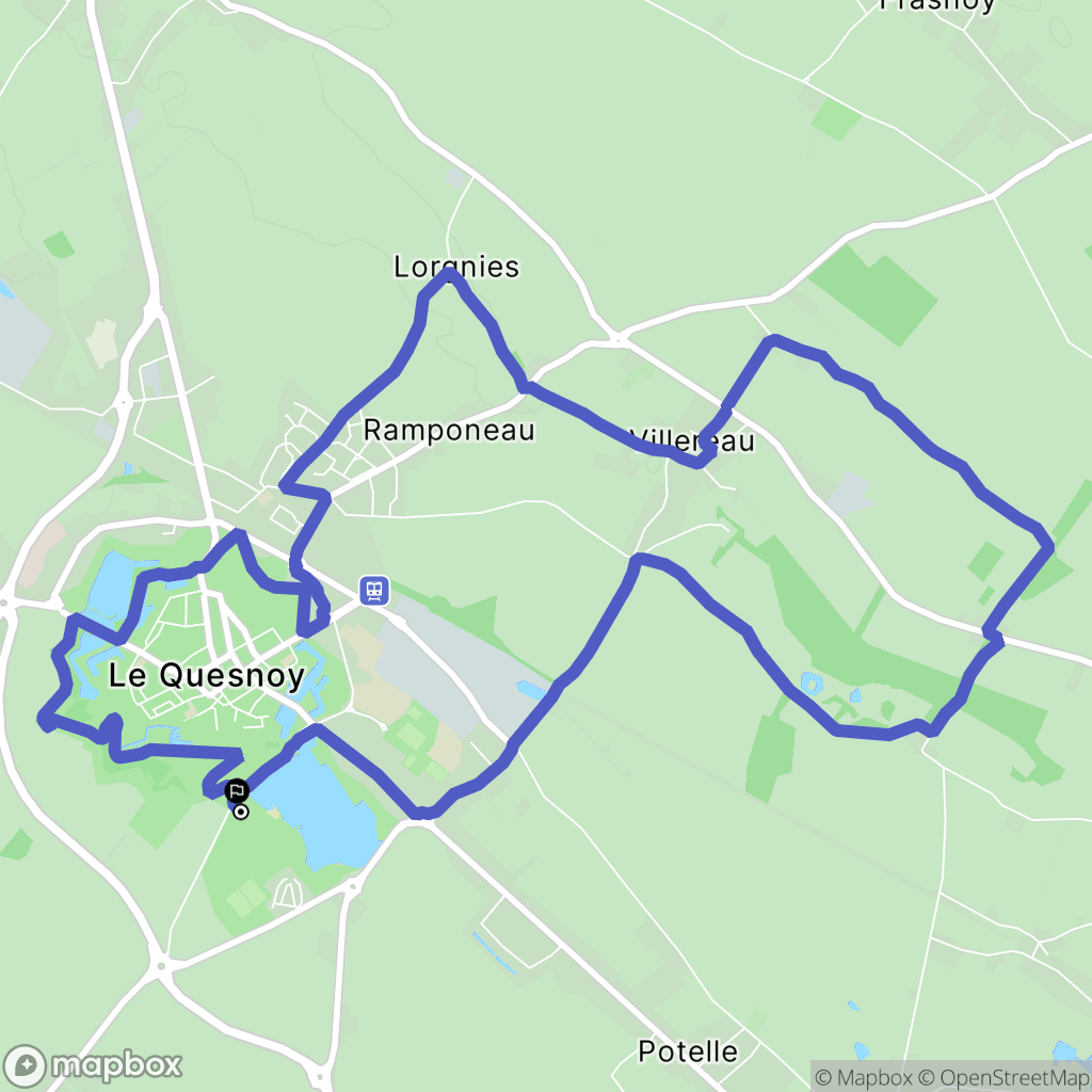 Le Quesnoy : carte du parcours de randonnée - France