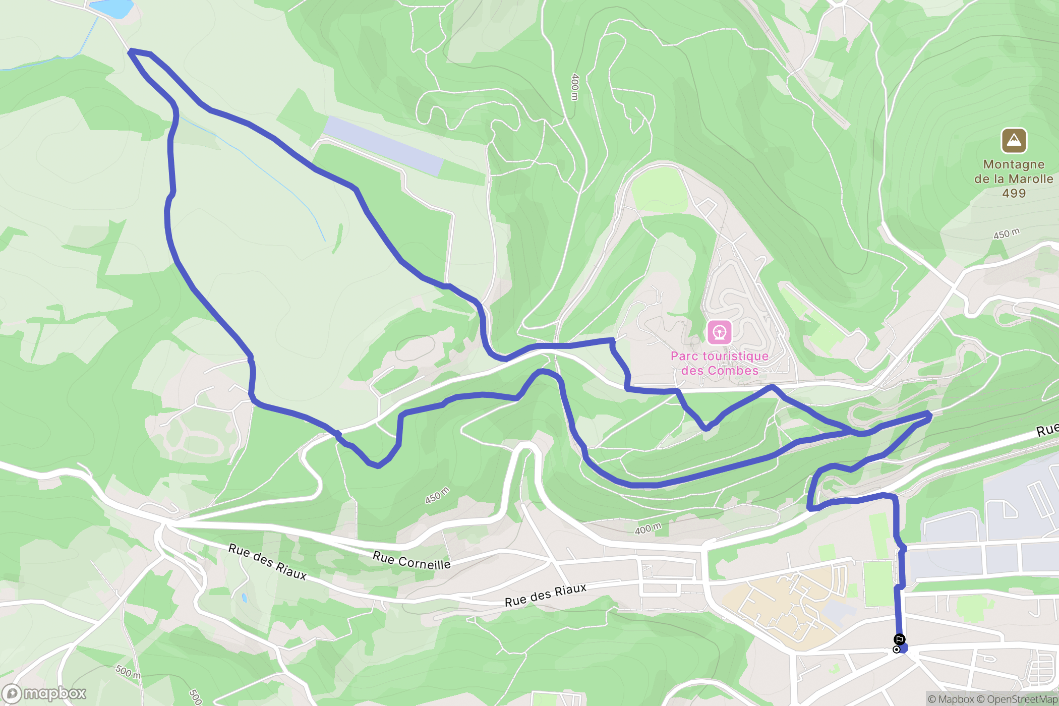 Le Creusot : carte du parcours de randonnée - France