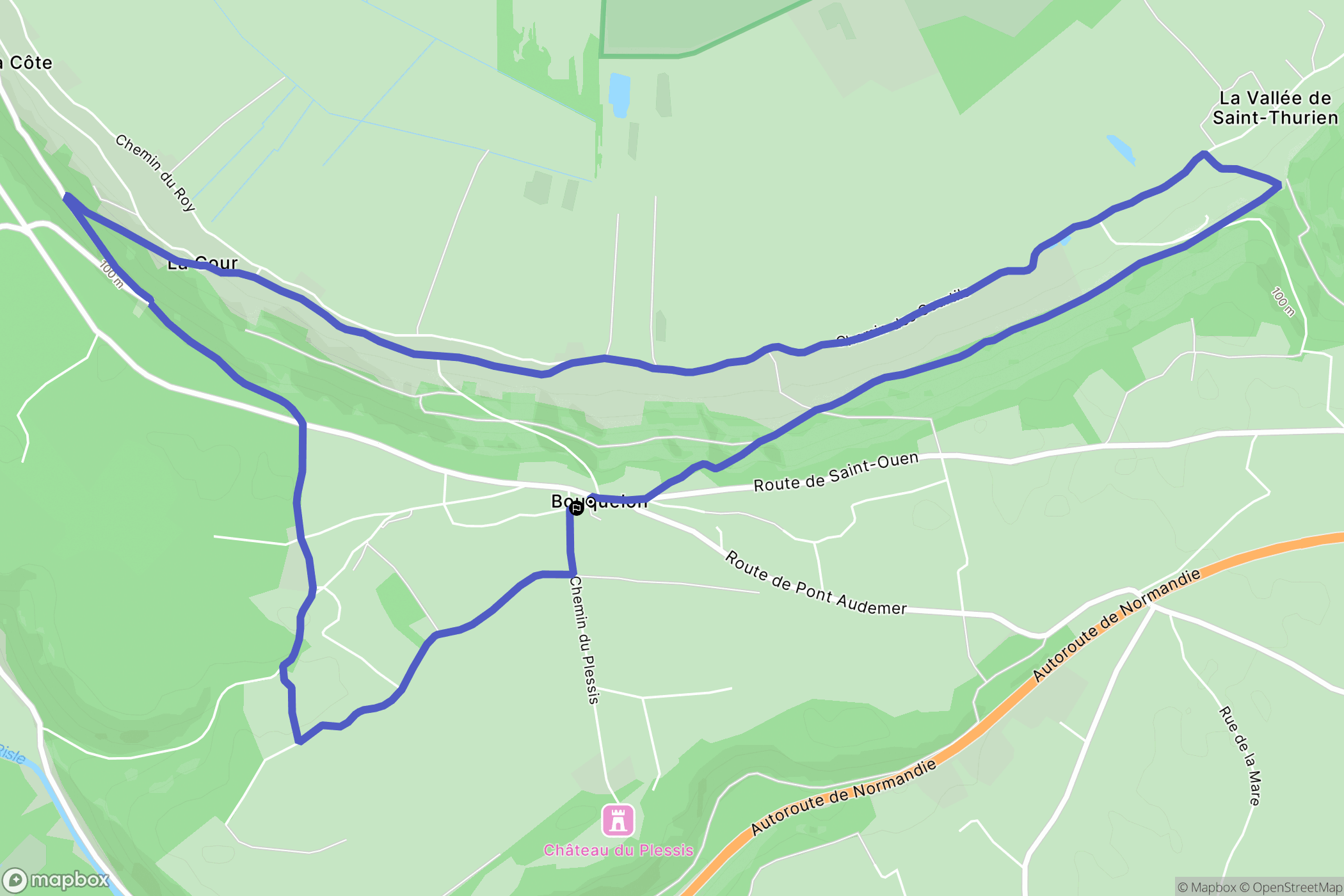 Bouquelon : carte du parcours de randonnée - France