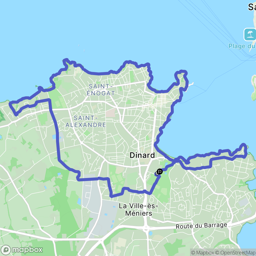 Dinard : carte du parcours de randonnée - France