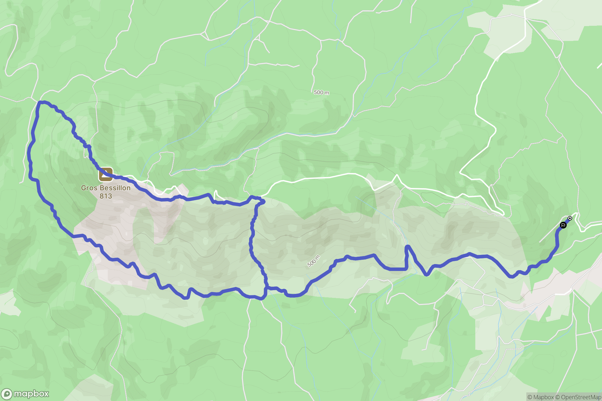 Cotignac : carte du parcours de randonnée - France