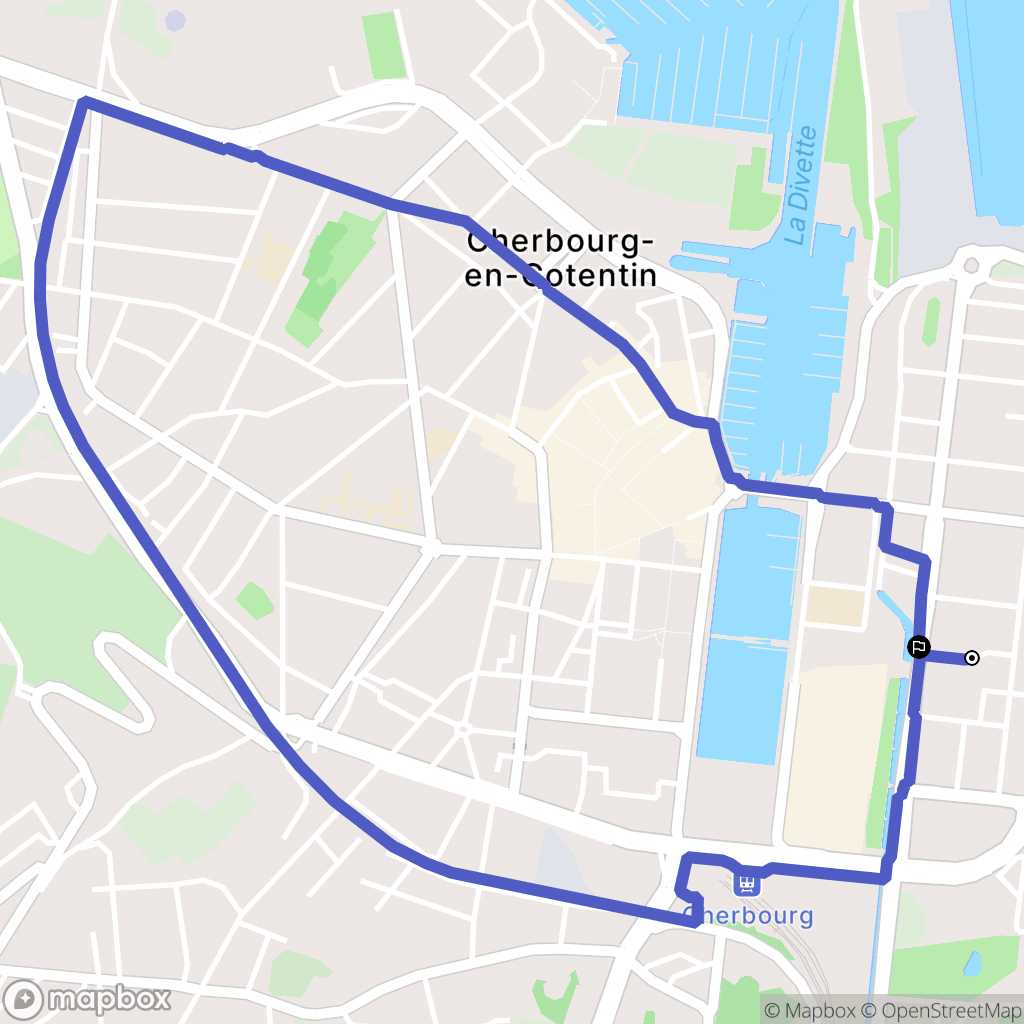 Cherbourg-en-Cotentin : carte du parcours de randonnée - France