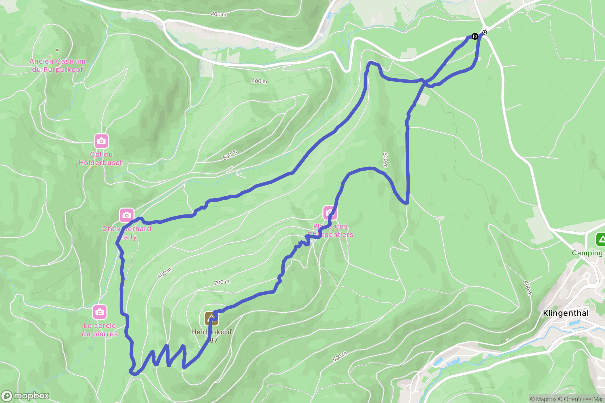 Rosheim : carte du parcours de randonnée - France