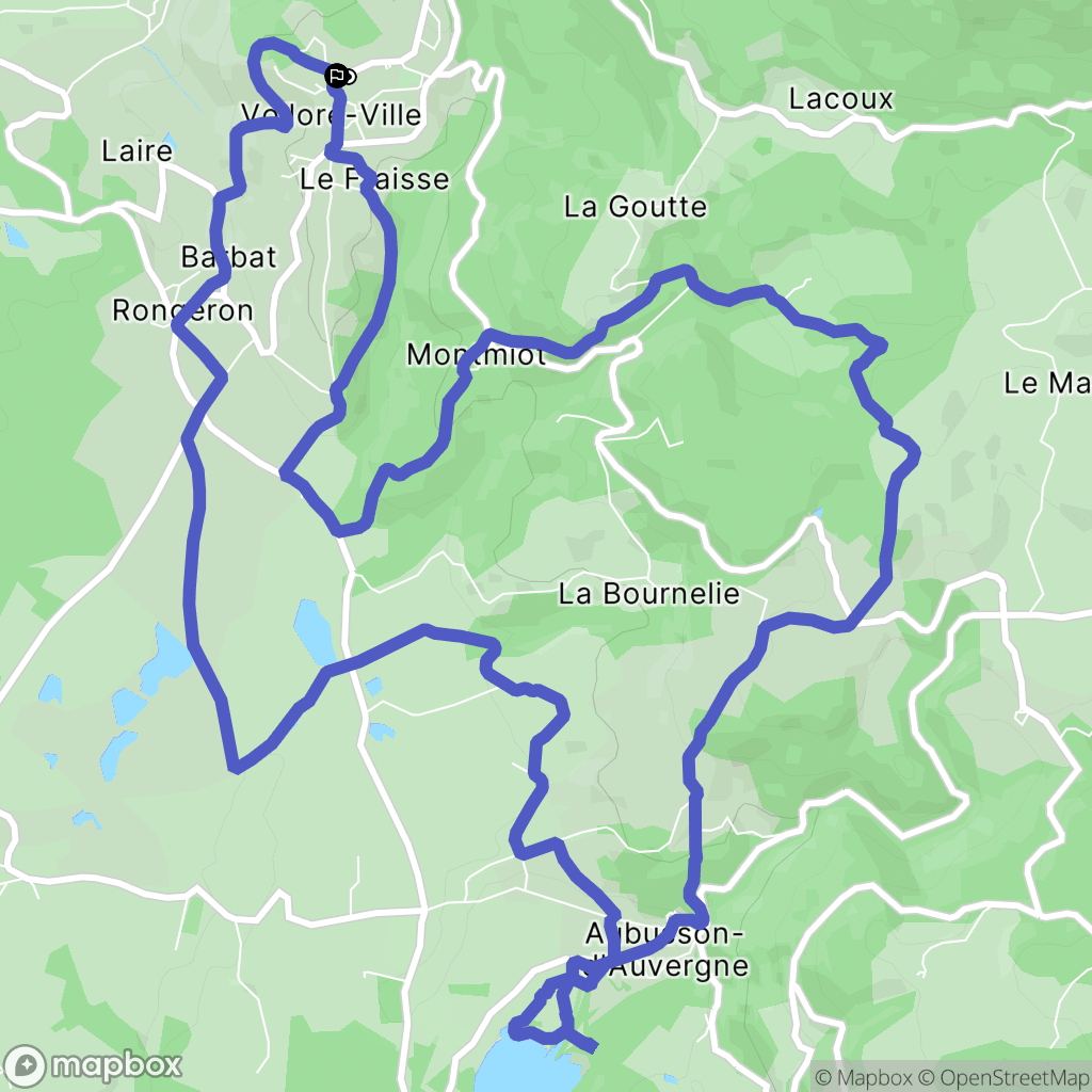 Vollore-Ville : carte du parcours de randonnée - France
