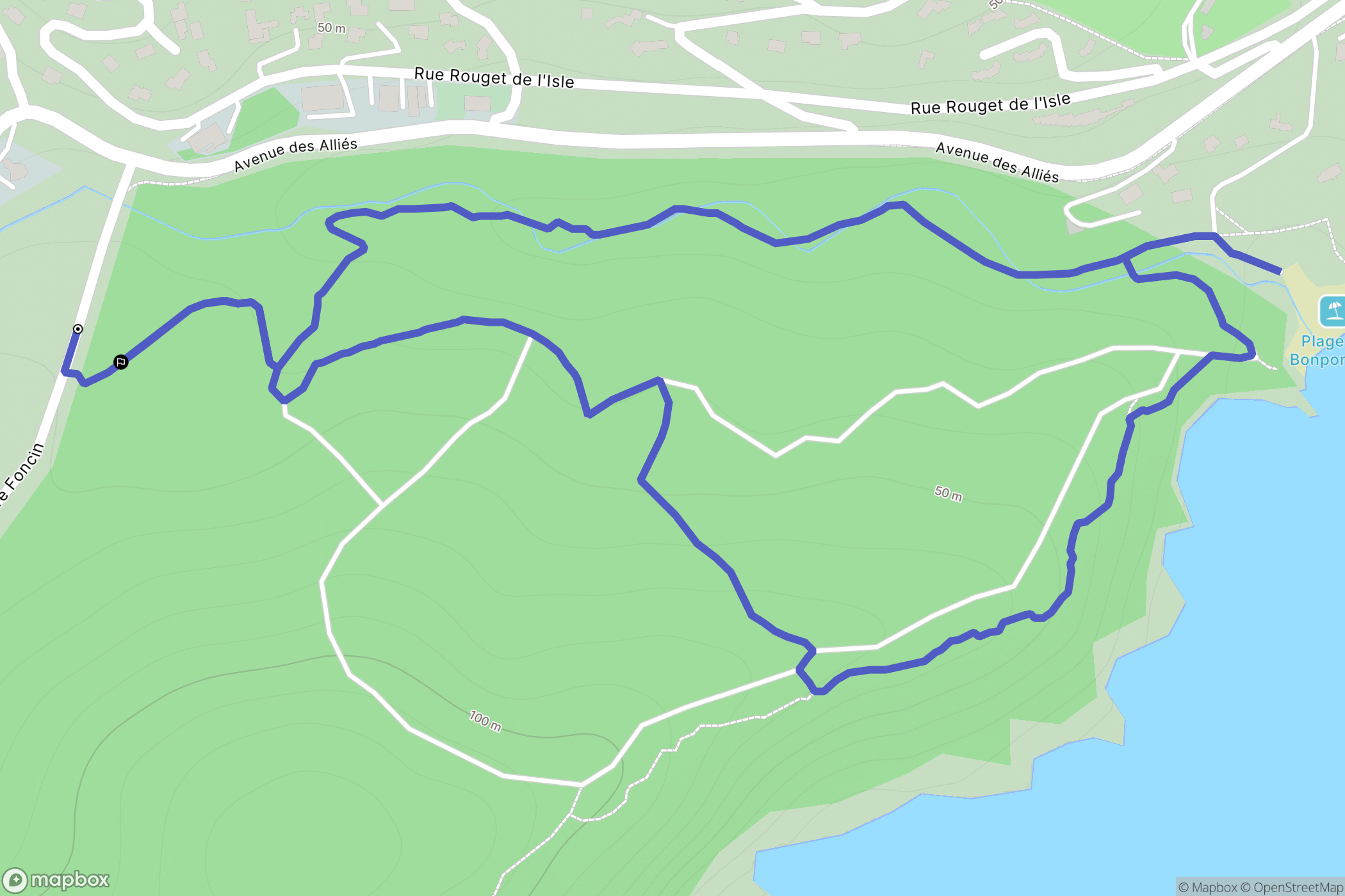 Cavalaire-sur-Mer : carte du parcours de randonnée - France