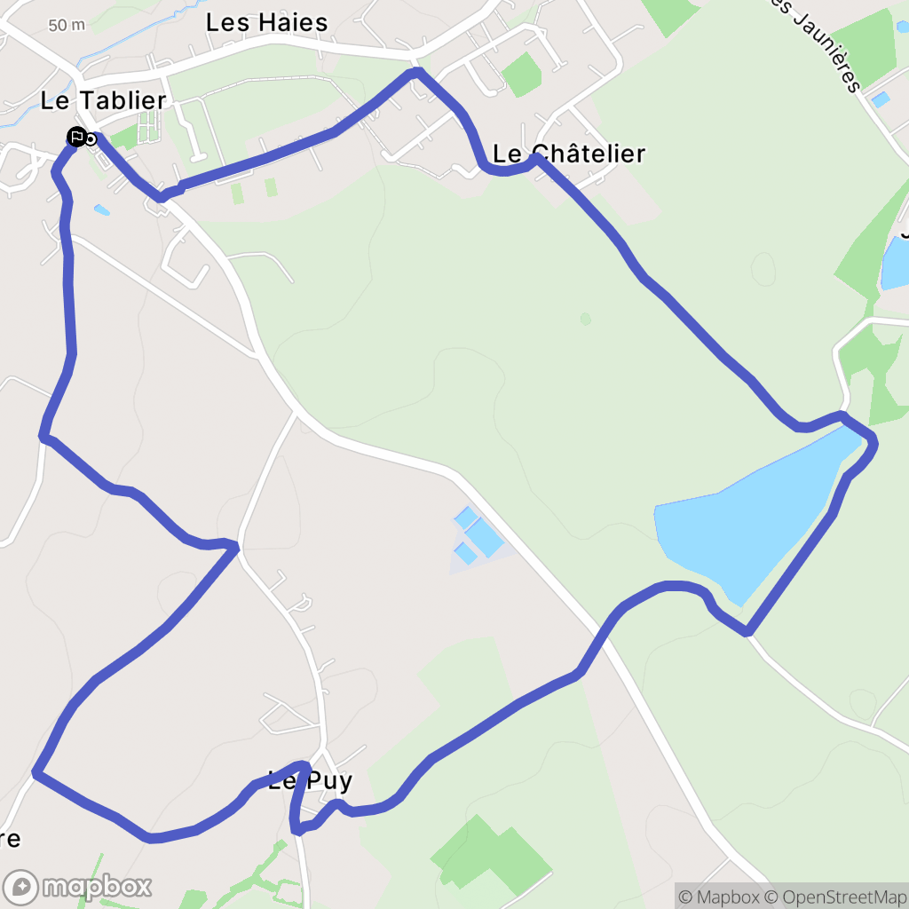 Le Tablier : carte du parcours de randonnée - France